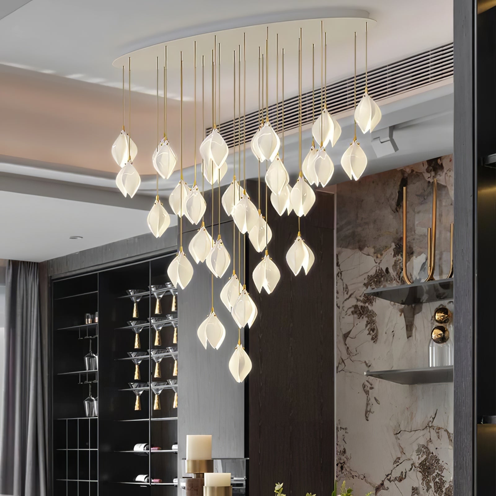 Lustra Pendant Lamp White Floral Ceramic-Neutral Decor