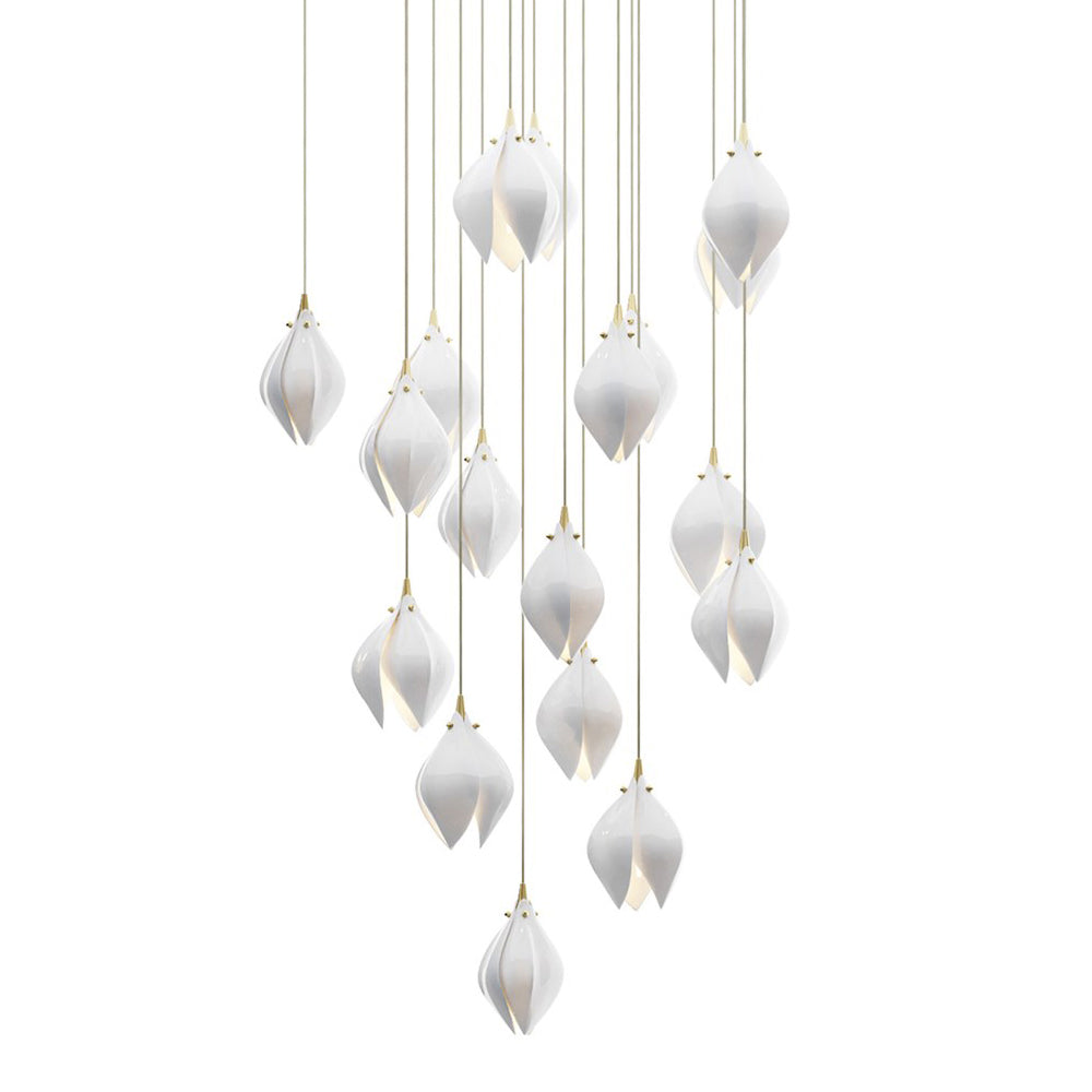 Lustra Pendant Lamp White Floral Ceramic-Neutral Decor