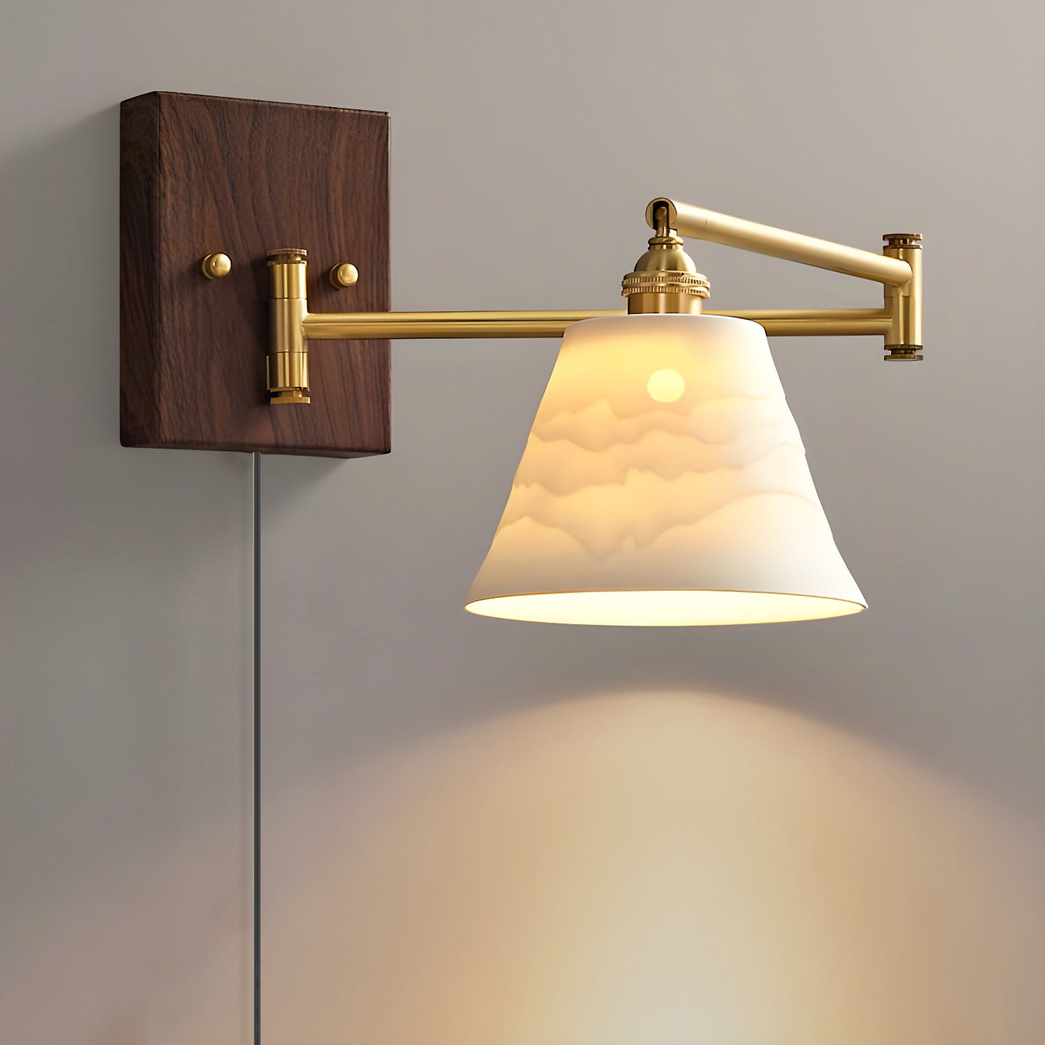 Ceramic Geometry Plug-in Wall Lamp-Neutral Decor