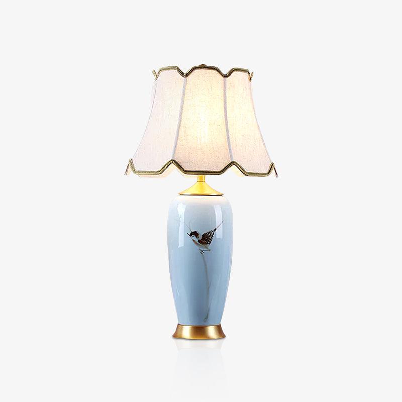 Sparrow Oriental Ceramic Desk Lamp-Neutral Decor