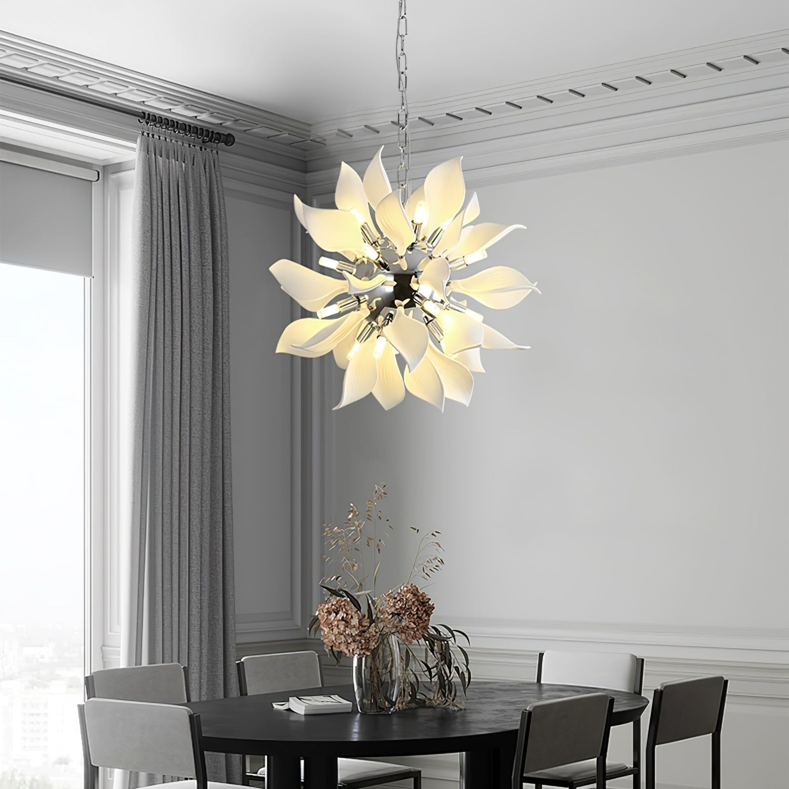 Avir Pendant Lamp Ceramic Petals Blooming-Neutral Decor
