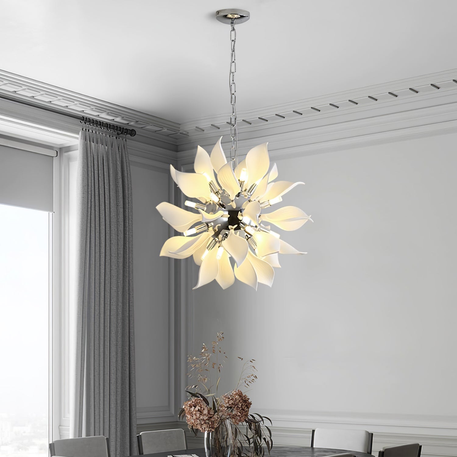 Avir Pendant Lamp Ceramic Petals Blooming-Neutral Decor