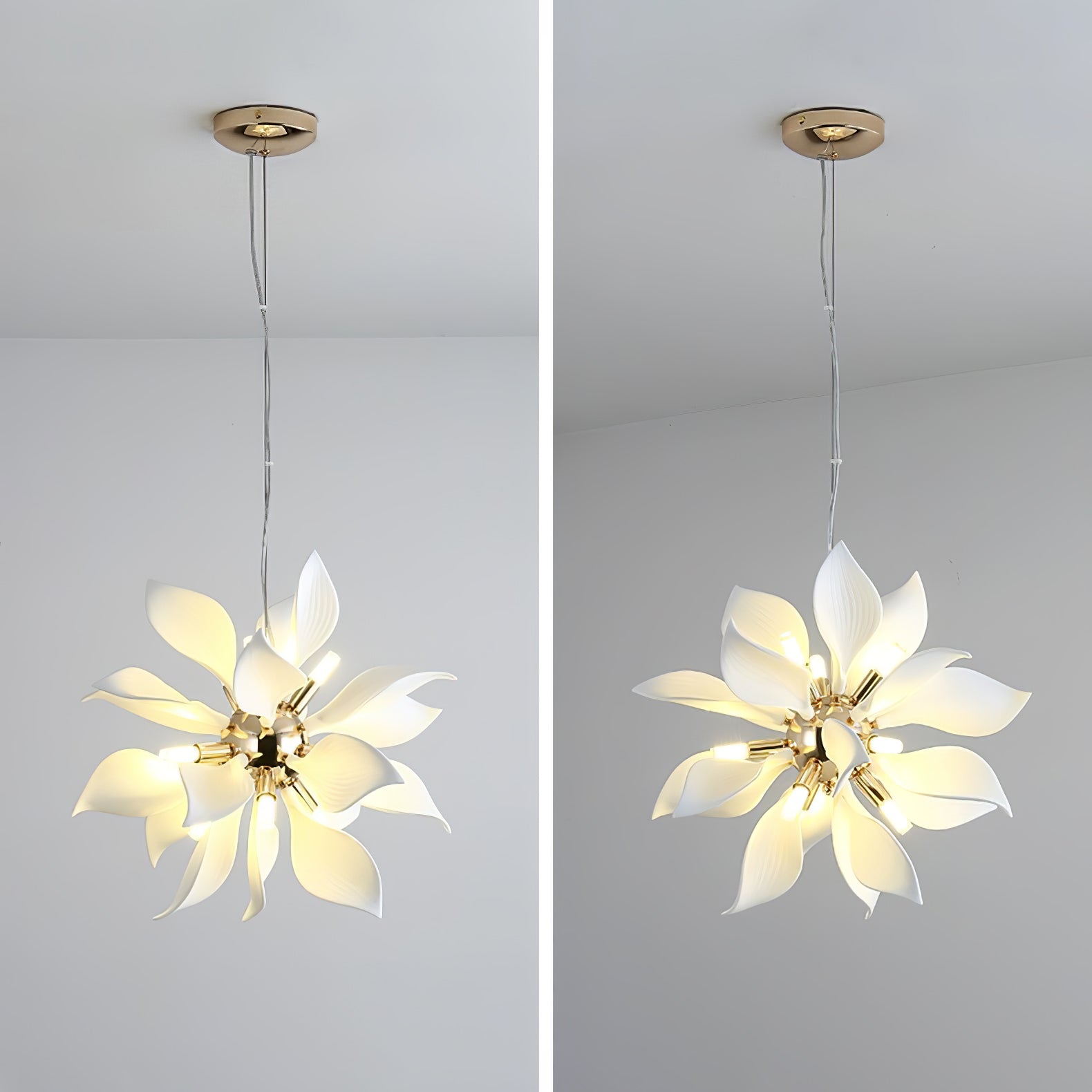 Avir Pendant Lamp Ceramic Petals Blooming-Neutral Decor