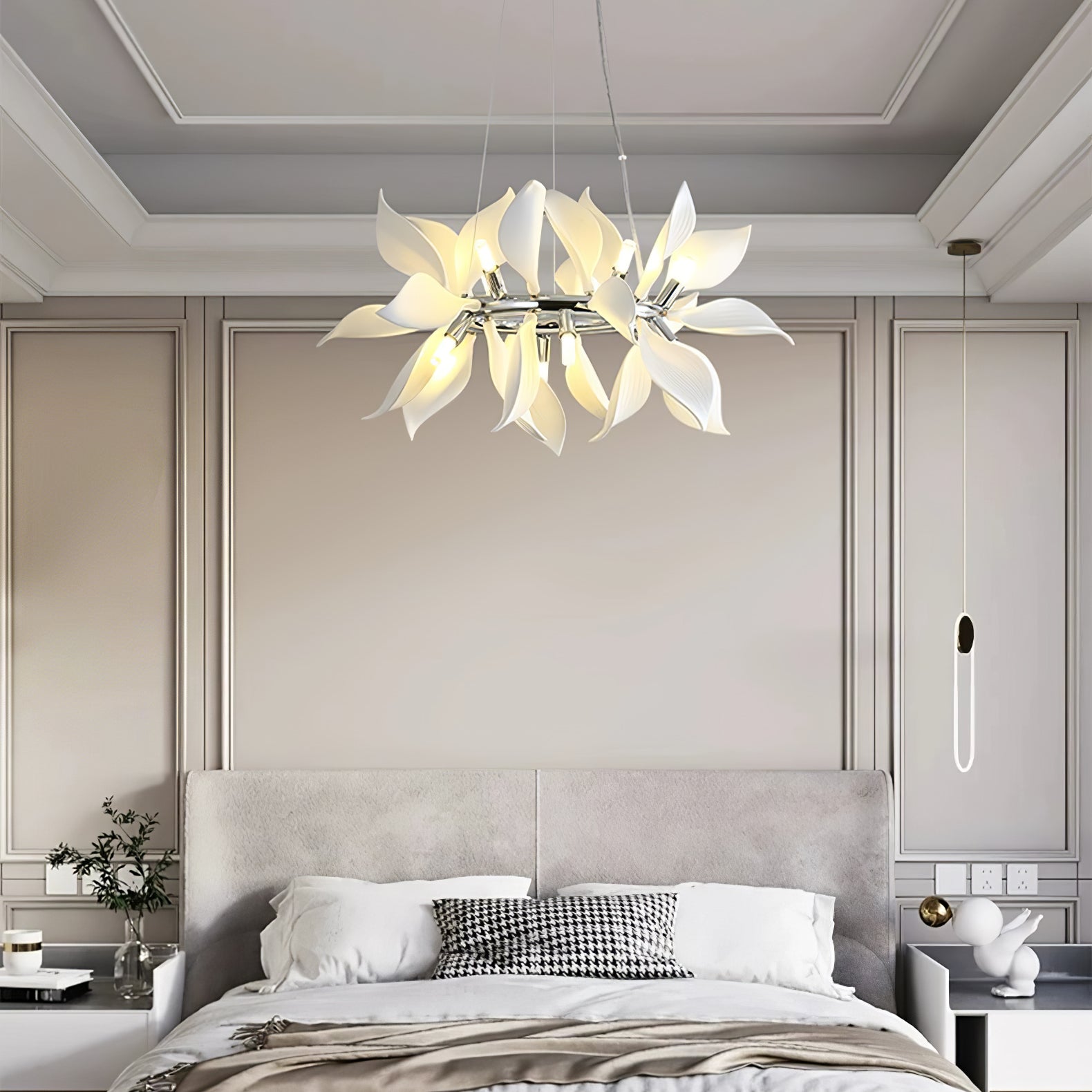 Avir Pendant Lamp Ceramic Petals Blooming-Neutral Decor