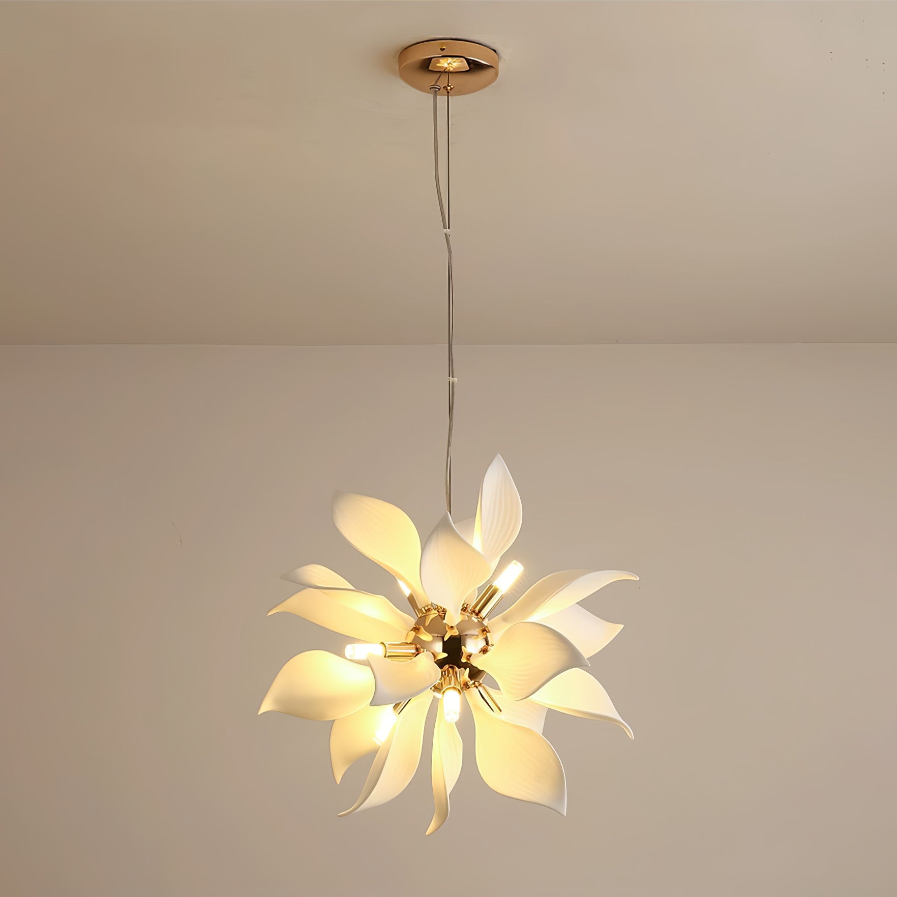 Avir Pendant Lamp Ceramic Petals Blooming-Neutral Decor