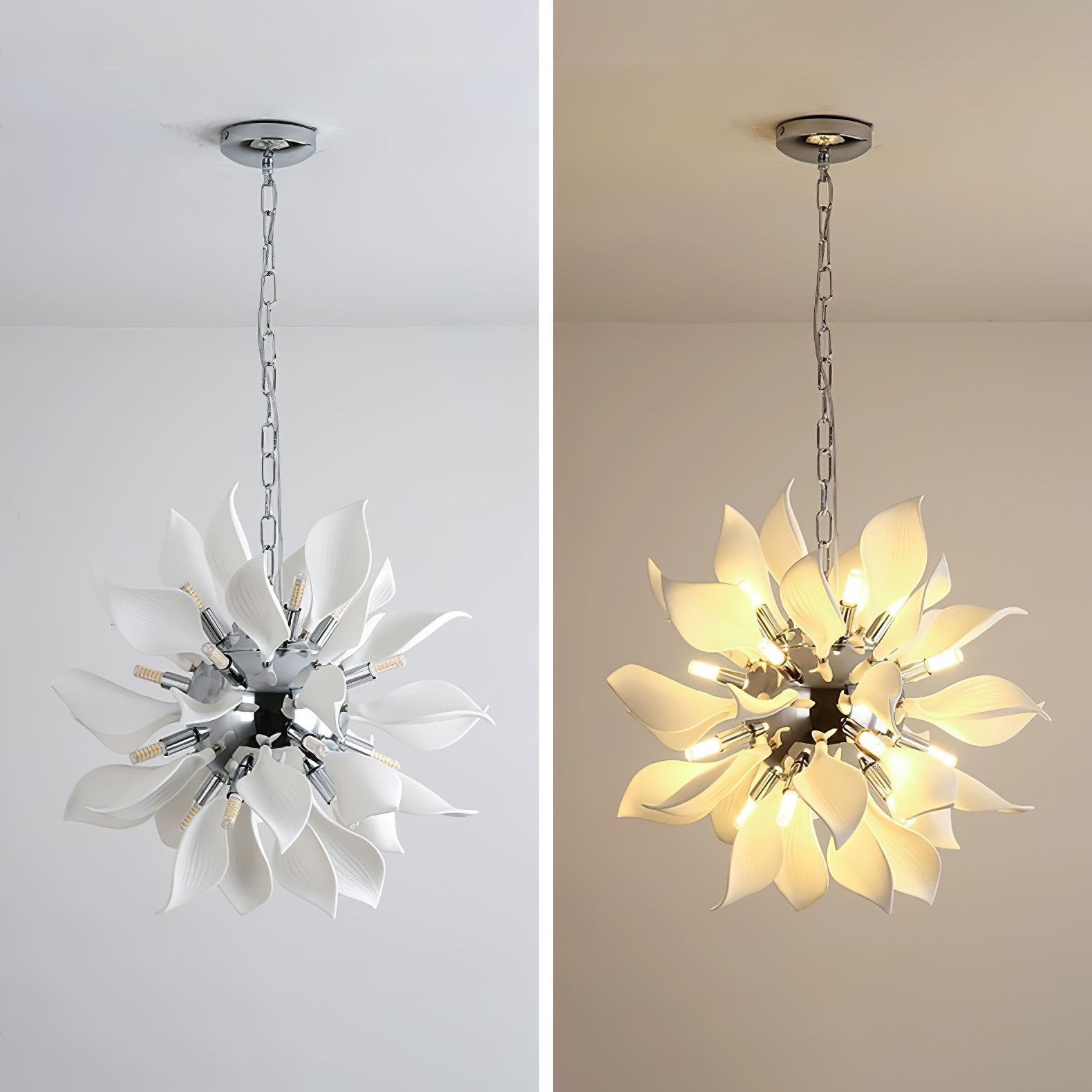 Avir Pendant Lamp Ceramic Petals Blooming-Neutral Decor