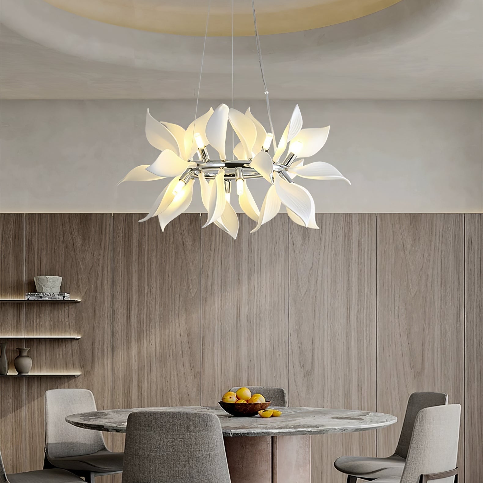 Avir Pendant Lamp Ceramic Petals Blooming-Neutral Decor