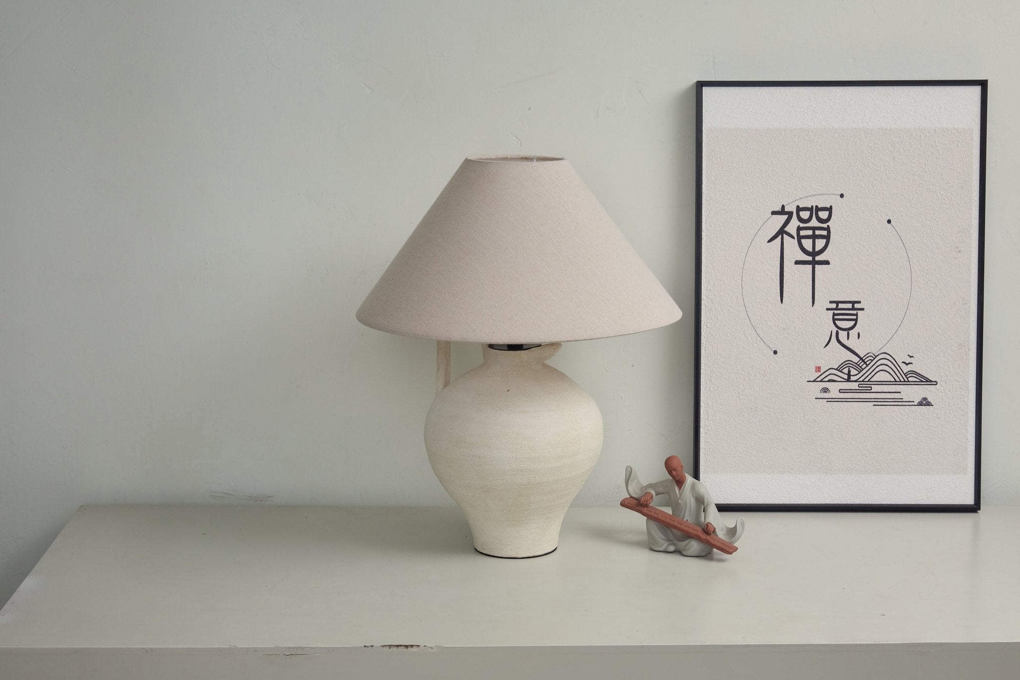 Ceramic Pitcher Shaped Table Lamp-Neutral Decor