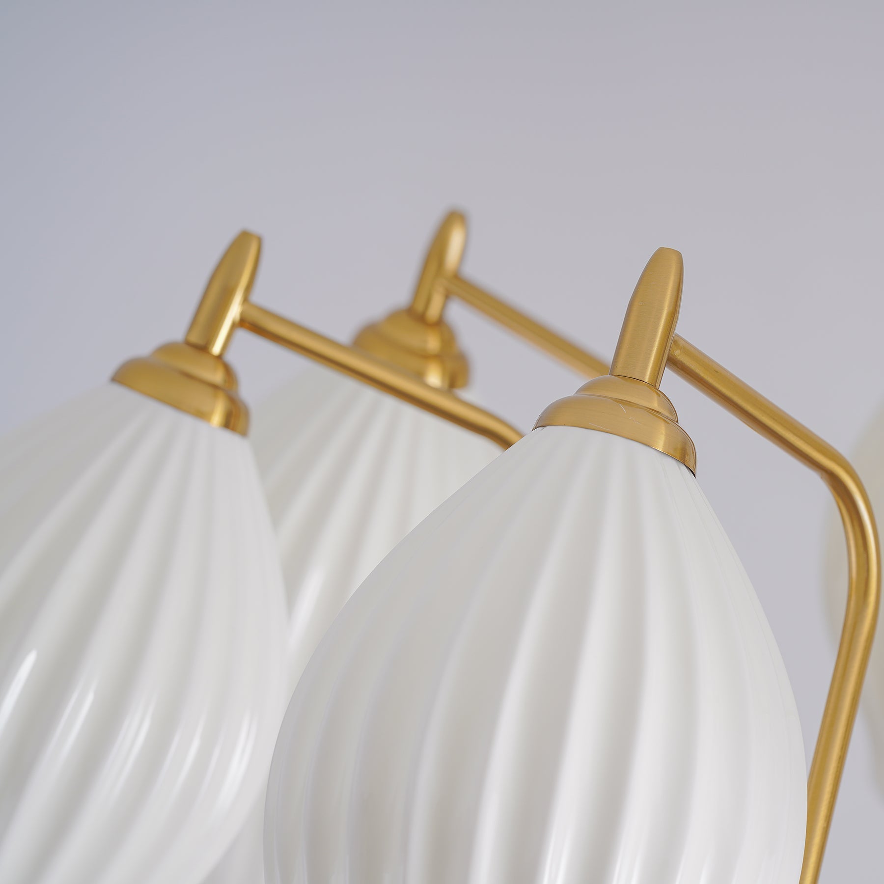 Pravin Chandelier Ceramic Ribbed Sculptural Glass Elegant-Neutral Decor