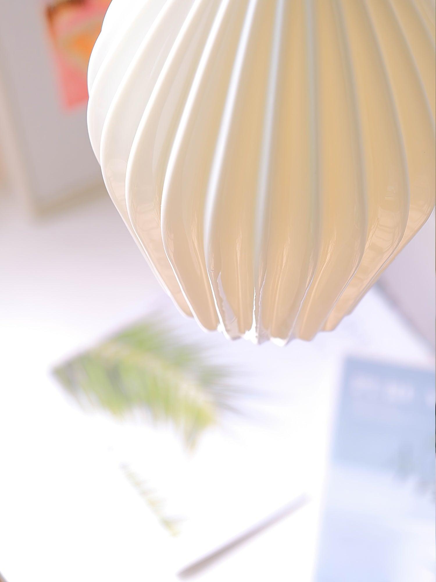 Virove Pendant Lamp Ceramic Ribbed Bone China Elegant-Neutral Decor