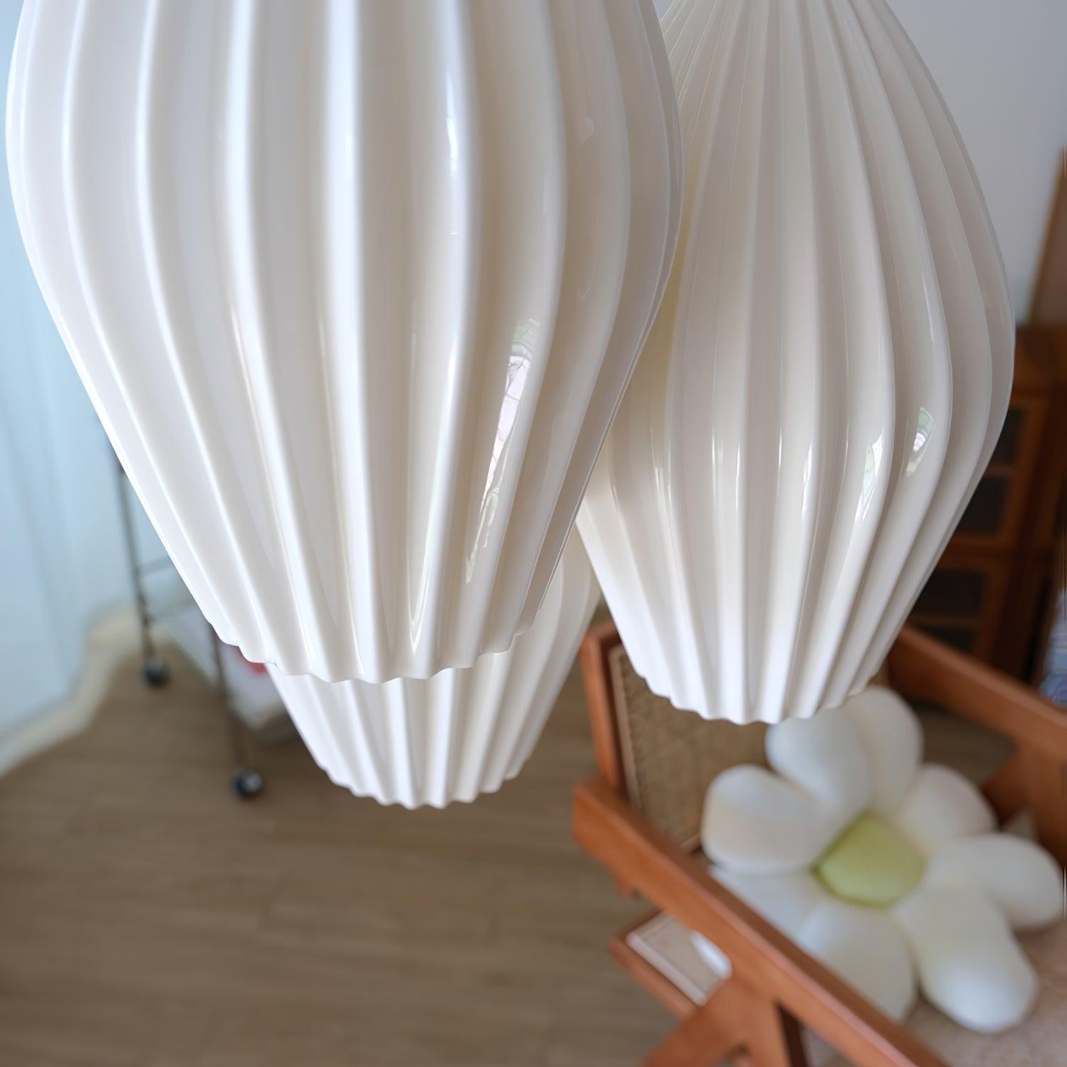 Virove Pendant Lamp Ceramic Ribbed Bone China Elegant-Neutral Decor