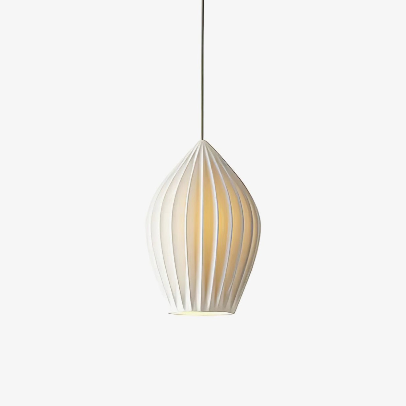 Virove Pendant Lamp Ceramic Ribbed Bone China Elegant-Neutral Decor