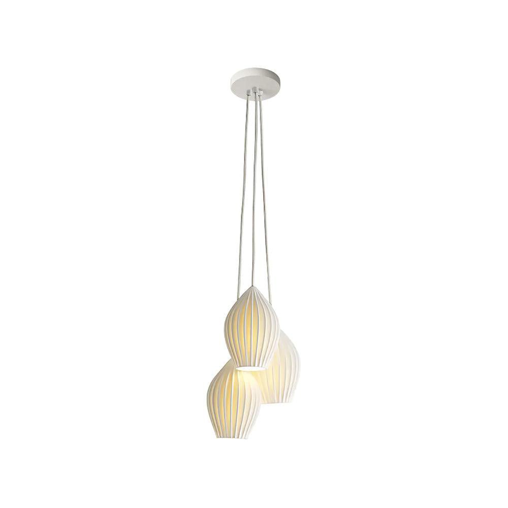Virove Pendant Lamp Ceramic Ribbed Bone China Elegant-Neutral Decor