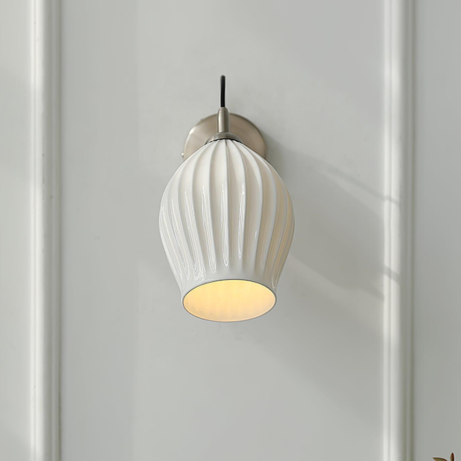 Zotalisra Modern Minimalist Ribbed Ceramic Wall light-Neutral Decor