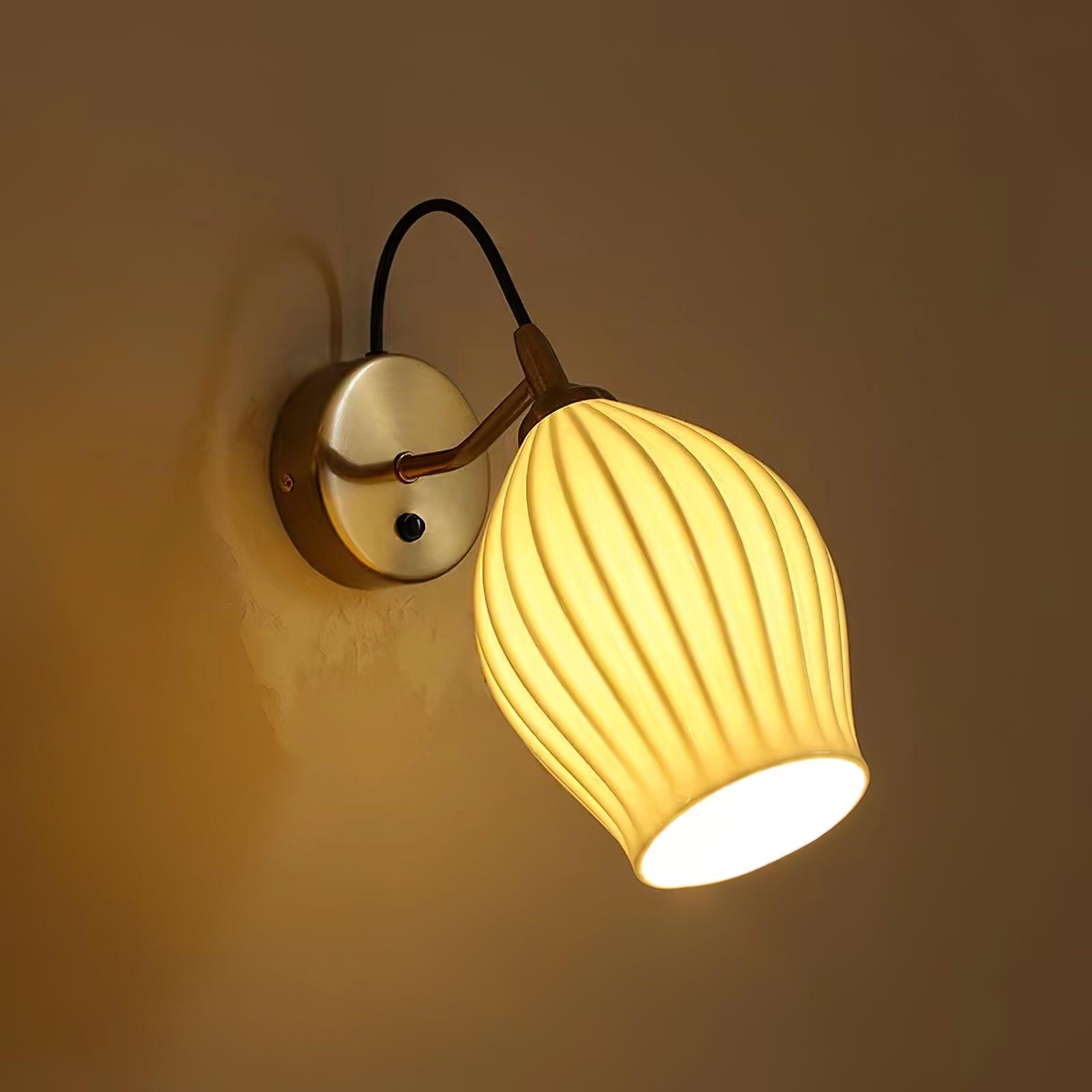 Zotalisra Modern Minimalist Ribbed Ceramic Wall light-Neutral Decor