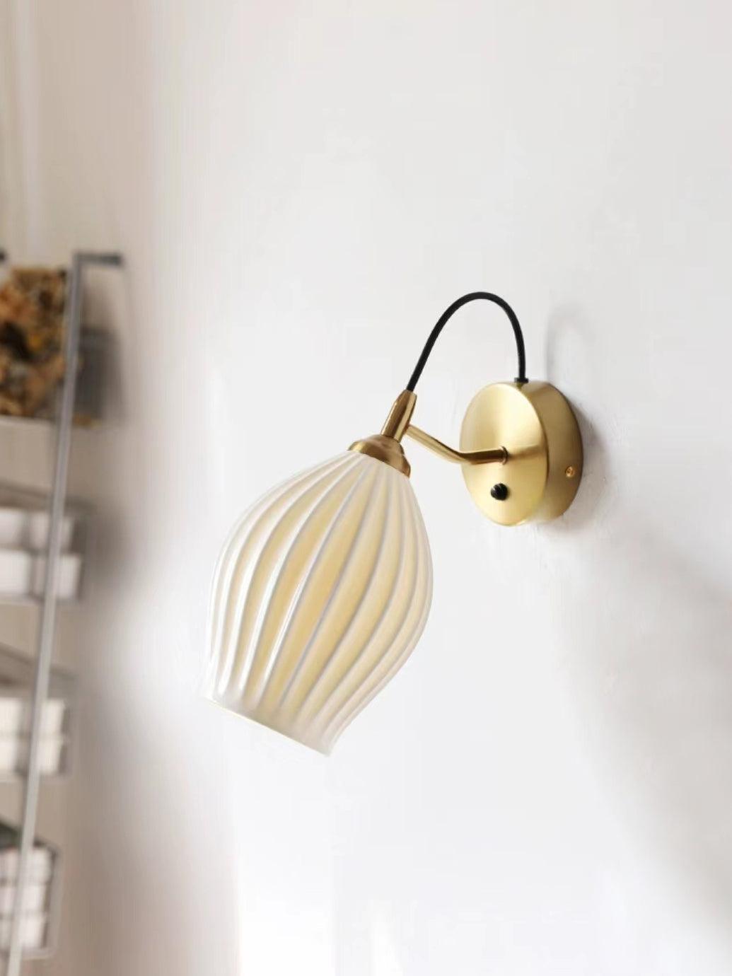Zotalisra Modern Minimalist Ribbed Ceramic Wall light-Neutral Decor