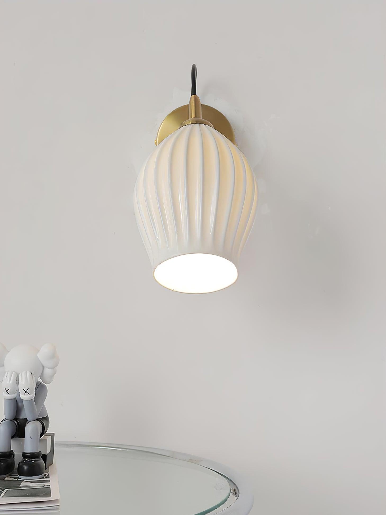 Zotalisra Modern Minimalist Ribbed Ceramic Wall light-Neutral Decor