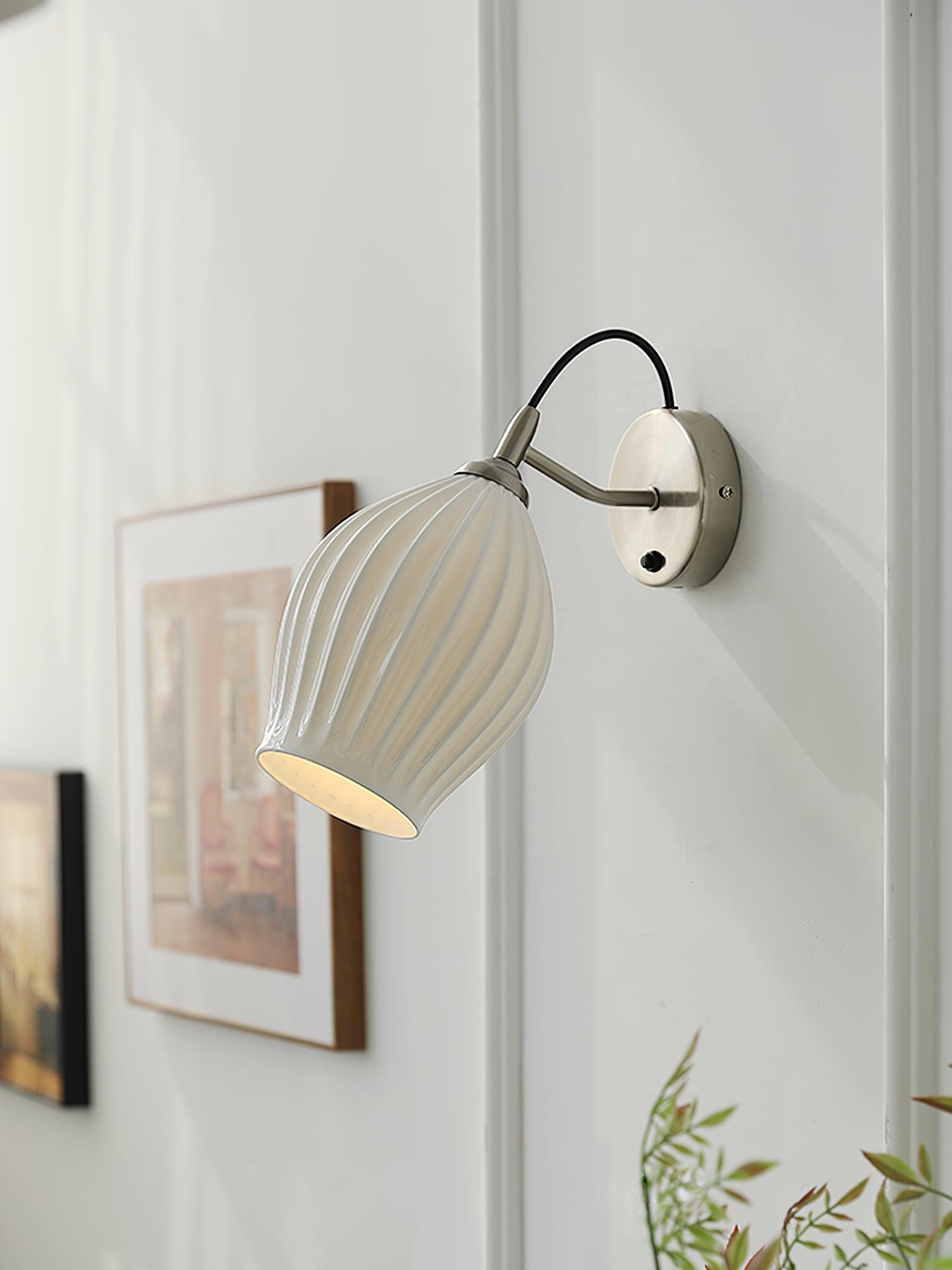 Zotalisra Modern Minimalist Ribbed Ceramic Wall light-Neutral Decor