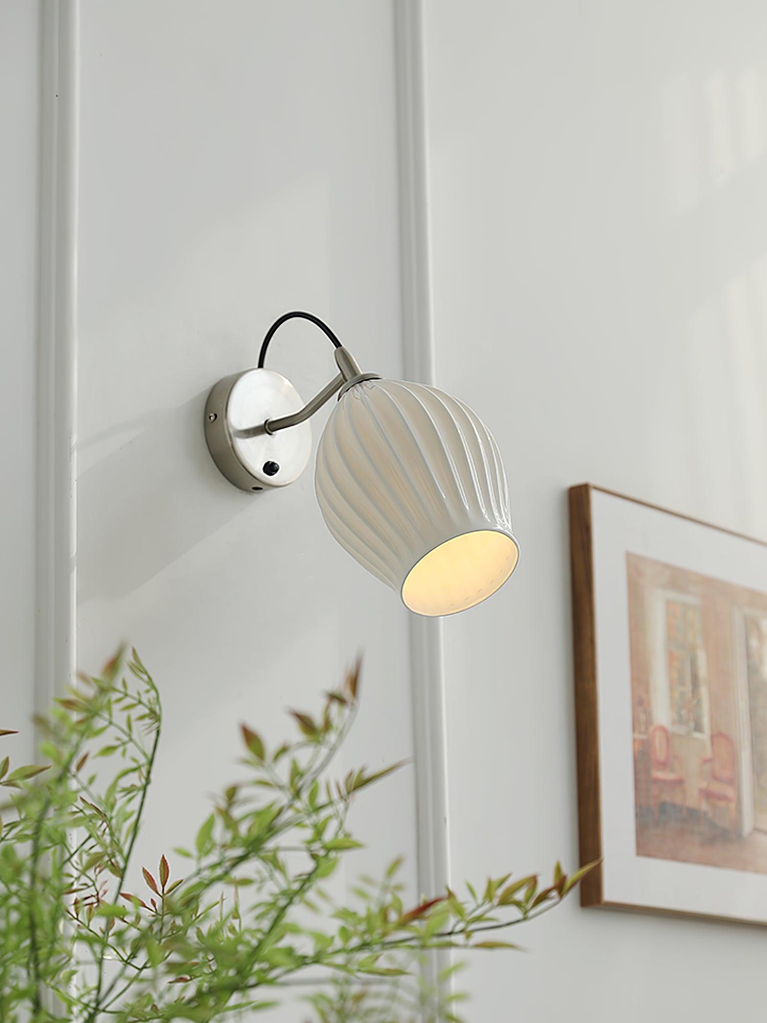 Zotalisra Modern Minimalist Ribbed Ceramic Wall light-Neutral Decor