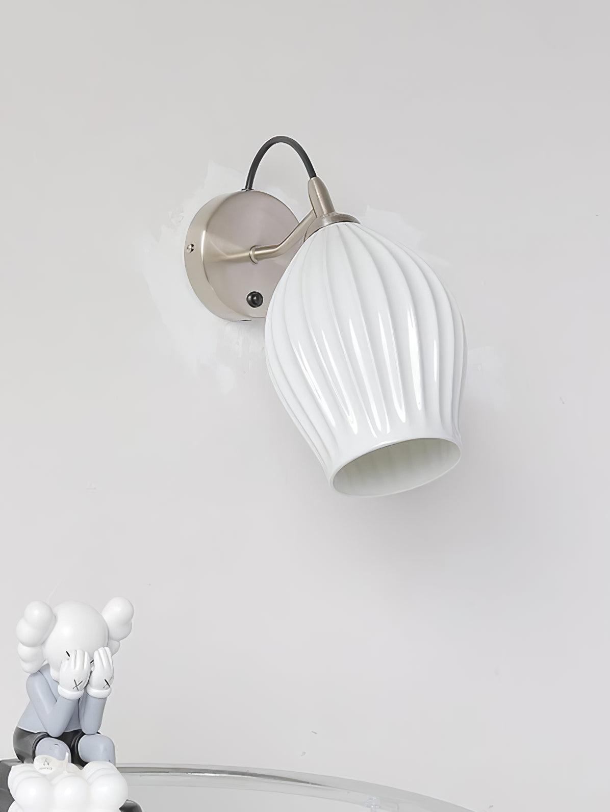 Zotalisra Modern Minimalist Ribbed Ceramic Wall light-Neutral Decor