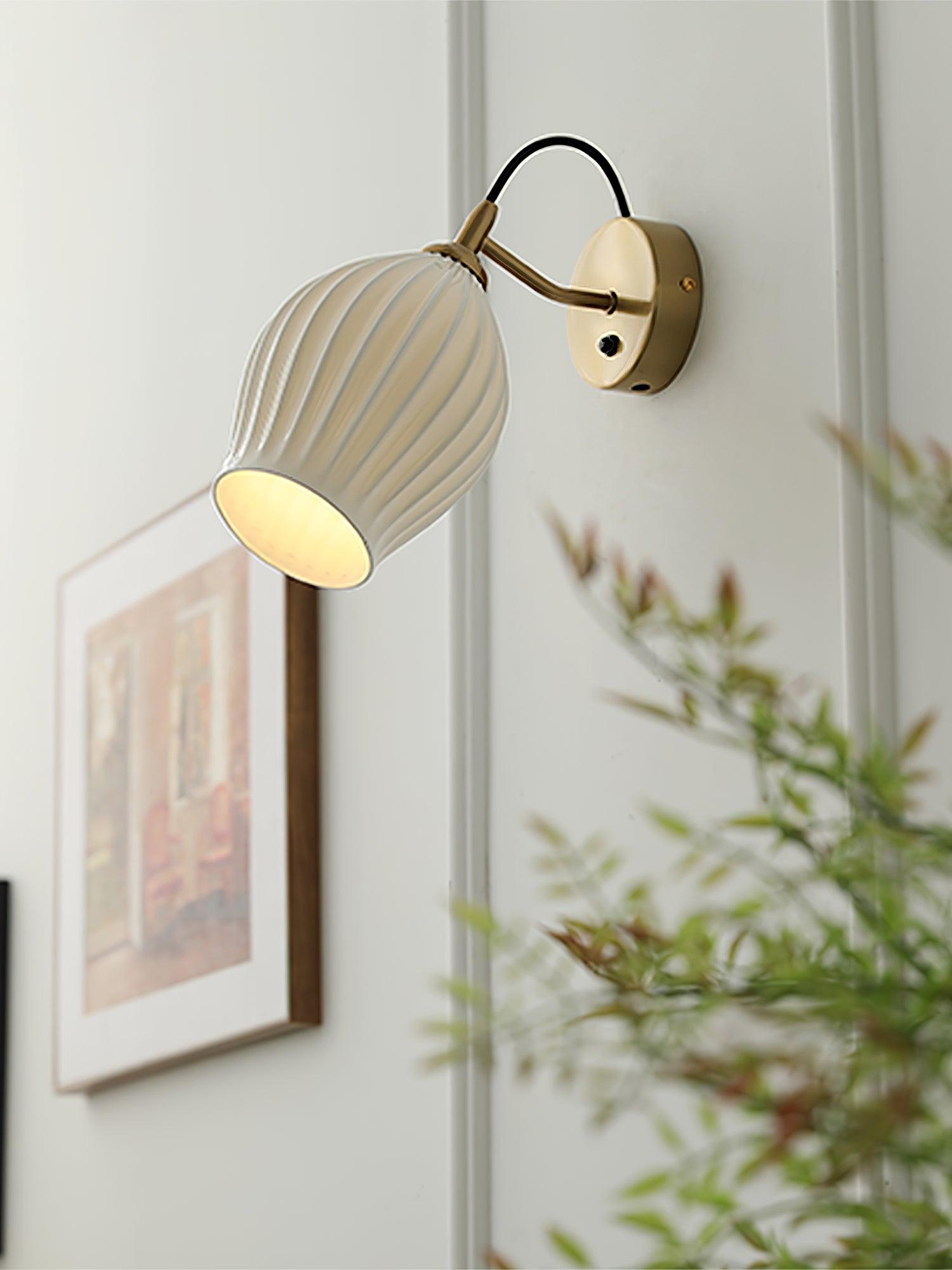 Zotalisra Modern Minimalist Ribbed Ceramic Wall light-Neutral Decor