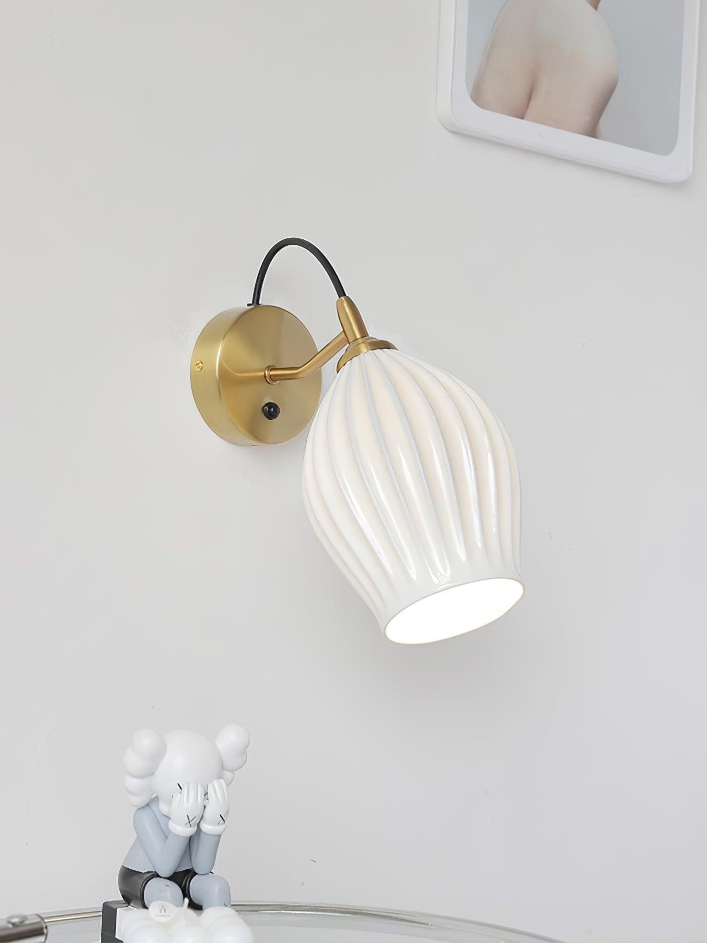 Zotalisra Modern Minimalist Ribbed Ceramic Wall light-Neutral Decor