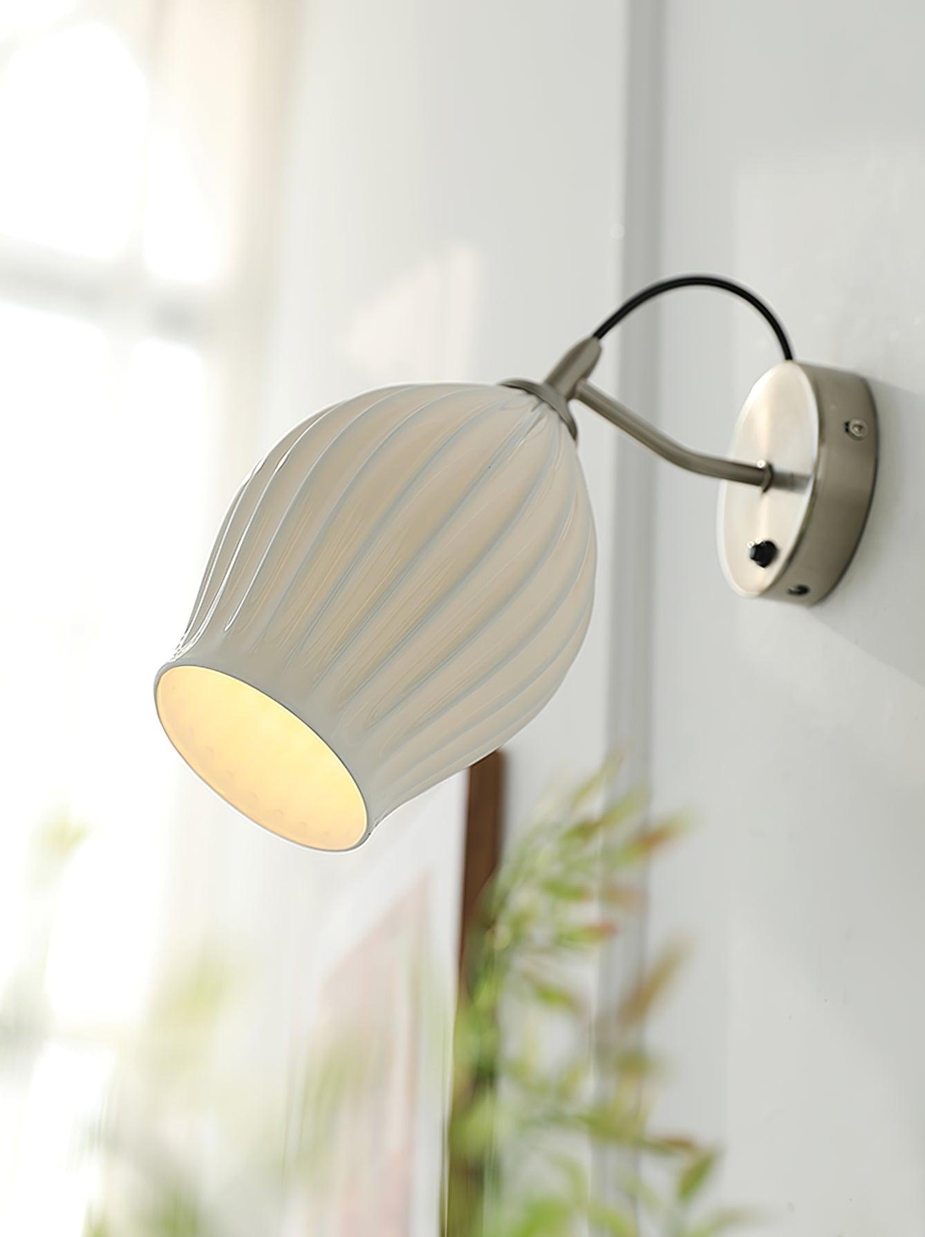 Zotalisra Modern Minimalist Ribbed Ceramic Wall light-Neutral Decor