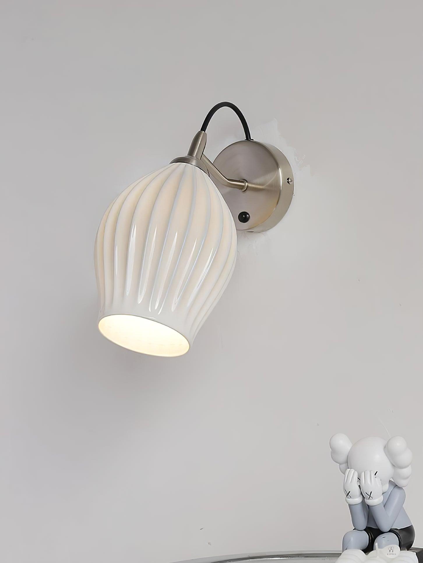 Zotalisra Modern Minimalist Ribbed Ceramic Wall light-Neutral Decor