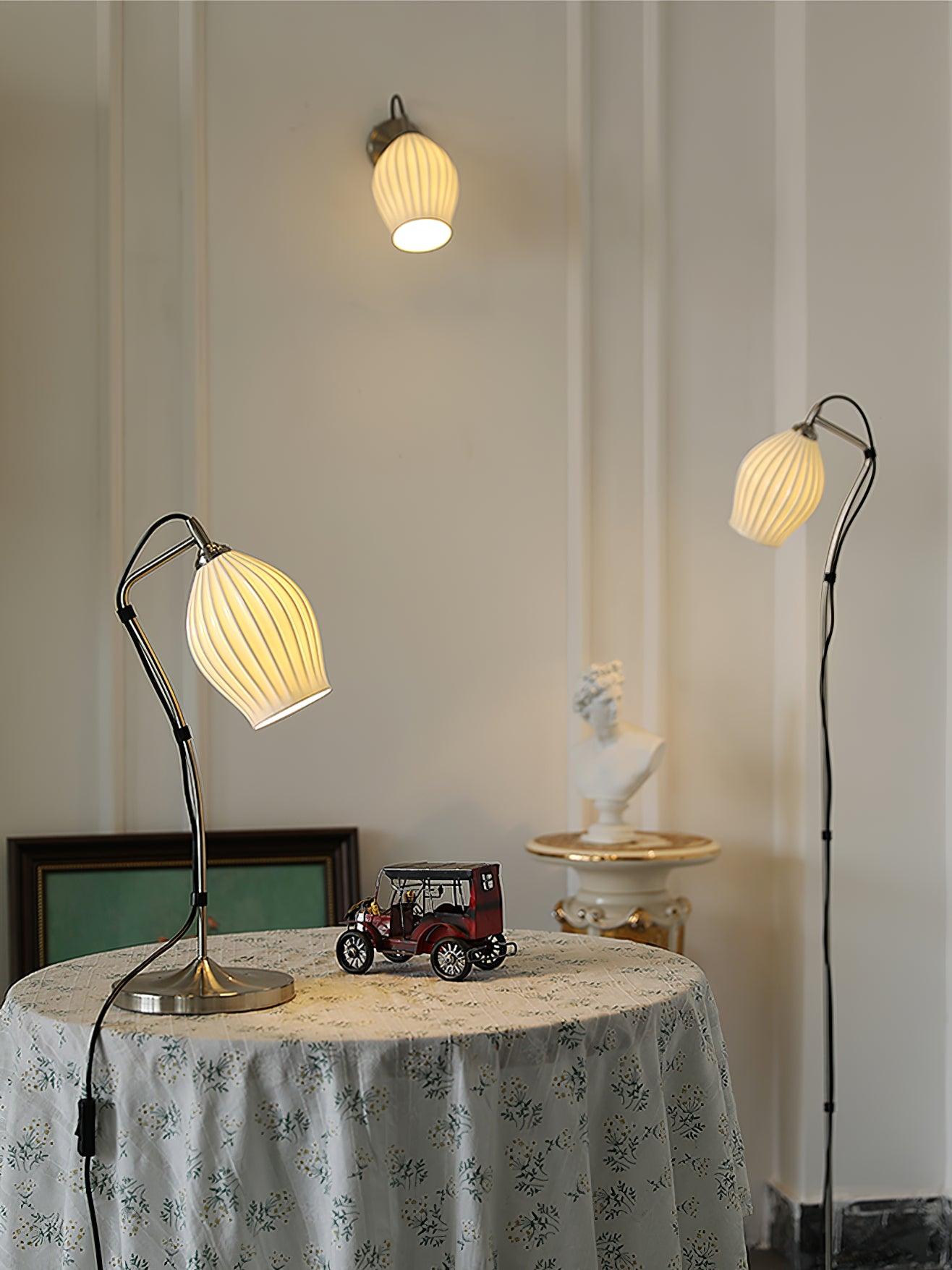 Zotalisra Modern Minimalist Ribbed Ceramic Wall light-Neutral Decor