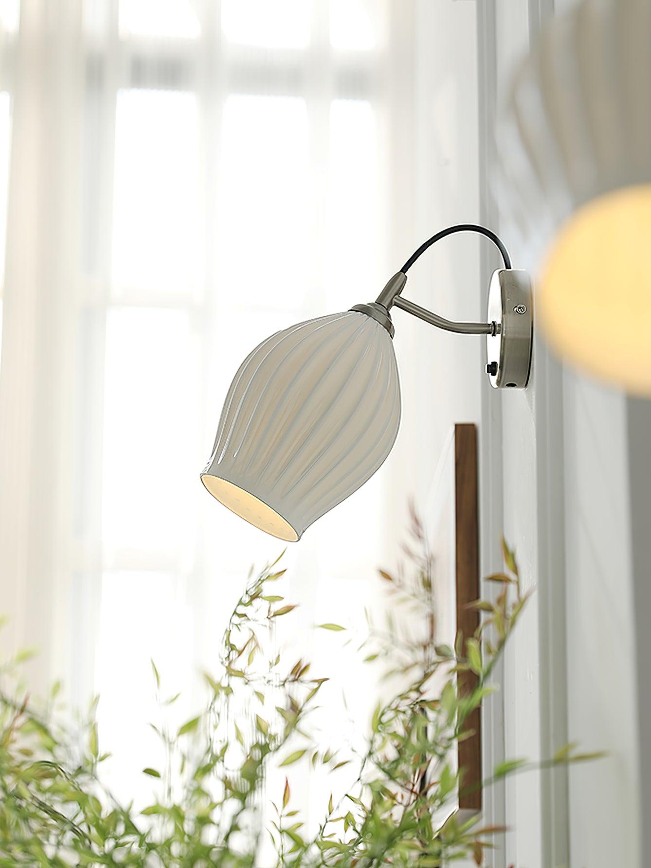 Zotalisra Modern Minimalist Ribbed Ceramic Wall light-Neutral Decor