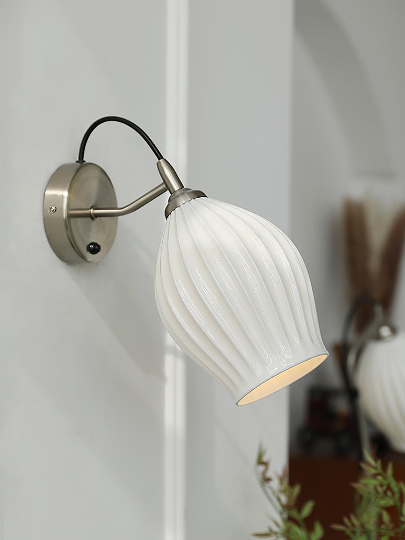 Zotalisra Modern Minimalist Ribbed Ceramic Wall light-Neutral Decor