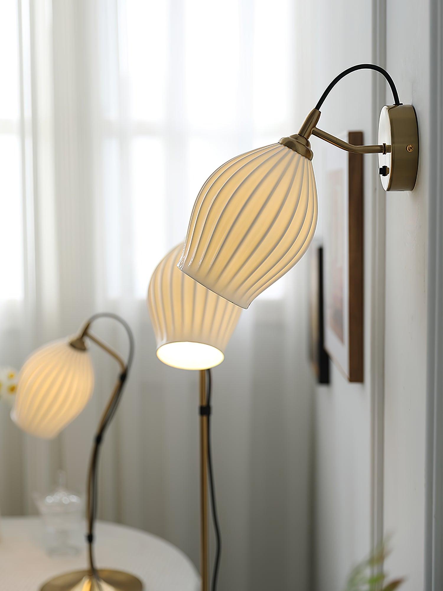 Zotalisra Modern Minimalist Ribbed Ceramic Wall light-Neutral Decor
