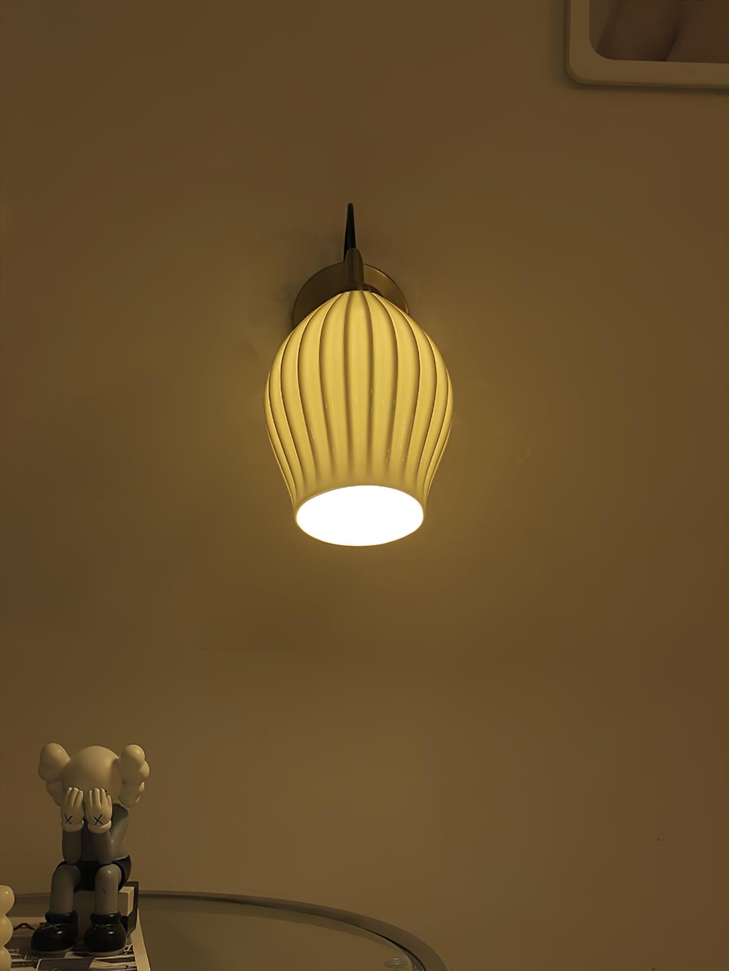 Zotalisra Modern Minimalist Ribbed Ceramic Wall light-Neutral Decor