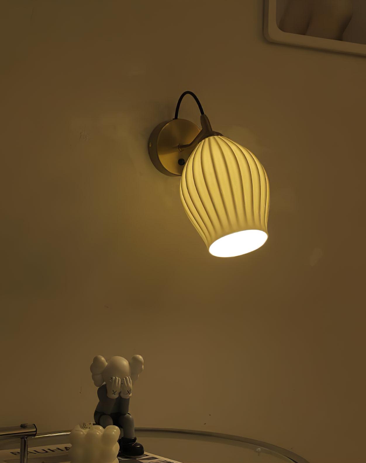 Zotalisra Modern Minimalist Ribbed Ceramic Wall light-Neutral Decor