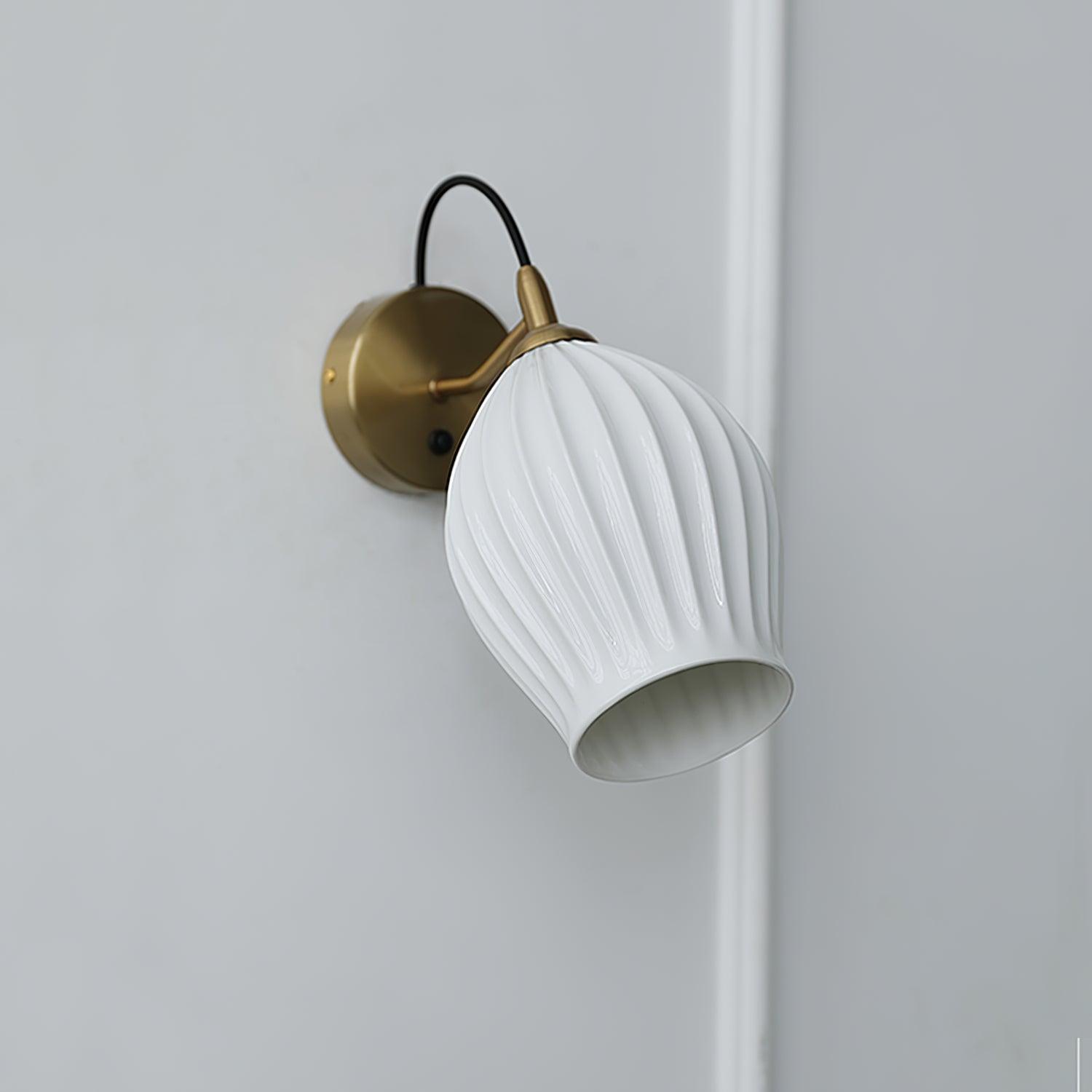 Zotalisra Modern Minimalist Ribbed Ceramic Wall light-Neutral Decor