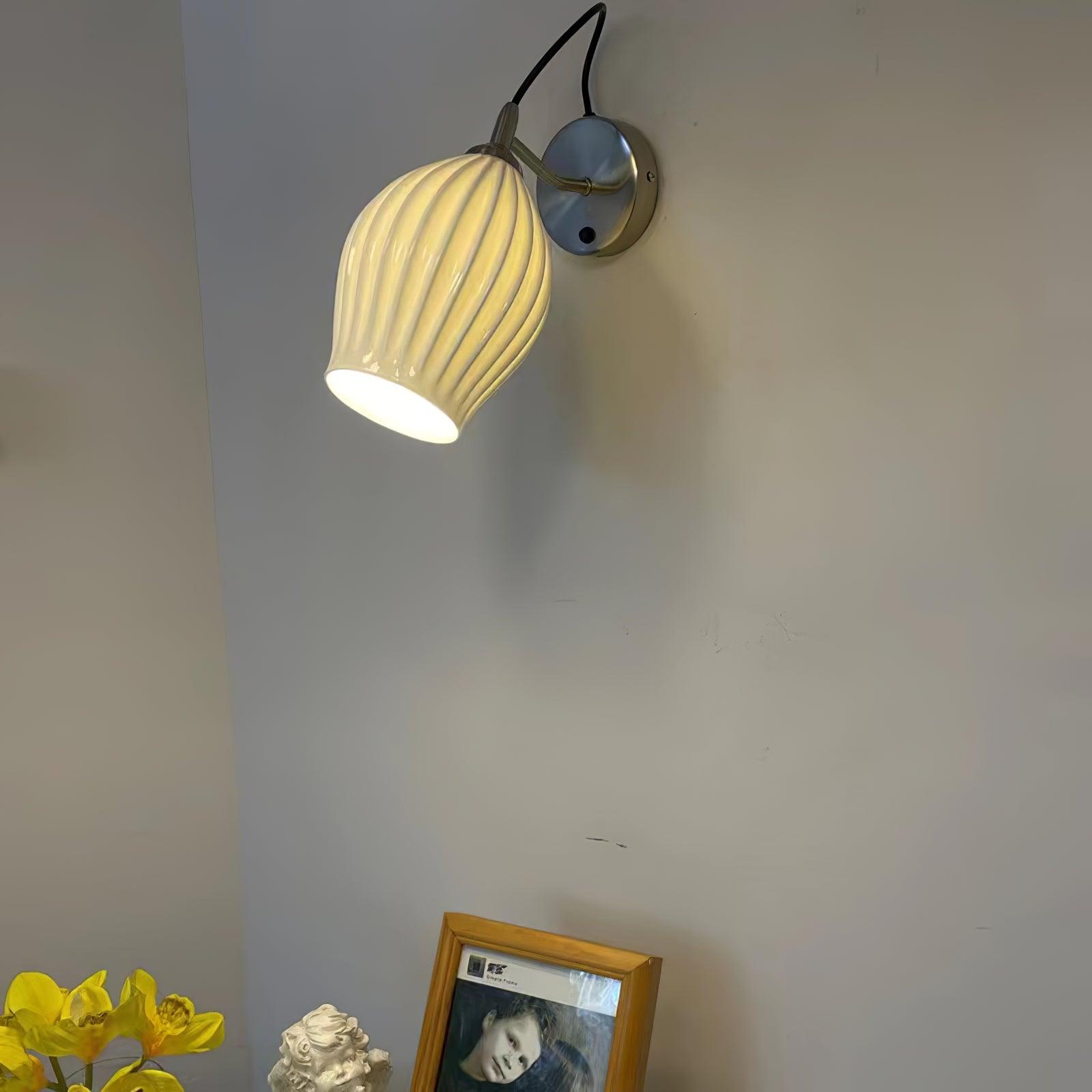 Zotalisra Modern Minimalist Ribbed Ceramic Wall light-Neutral Decor
