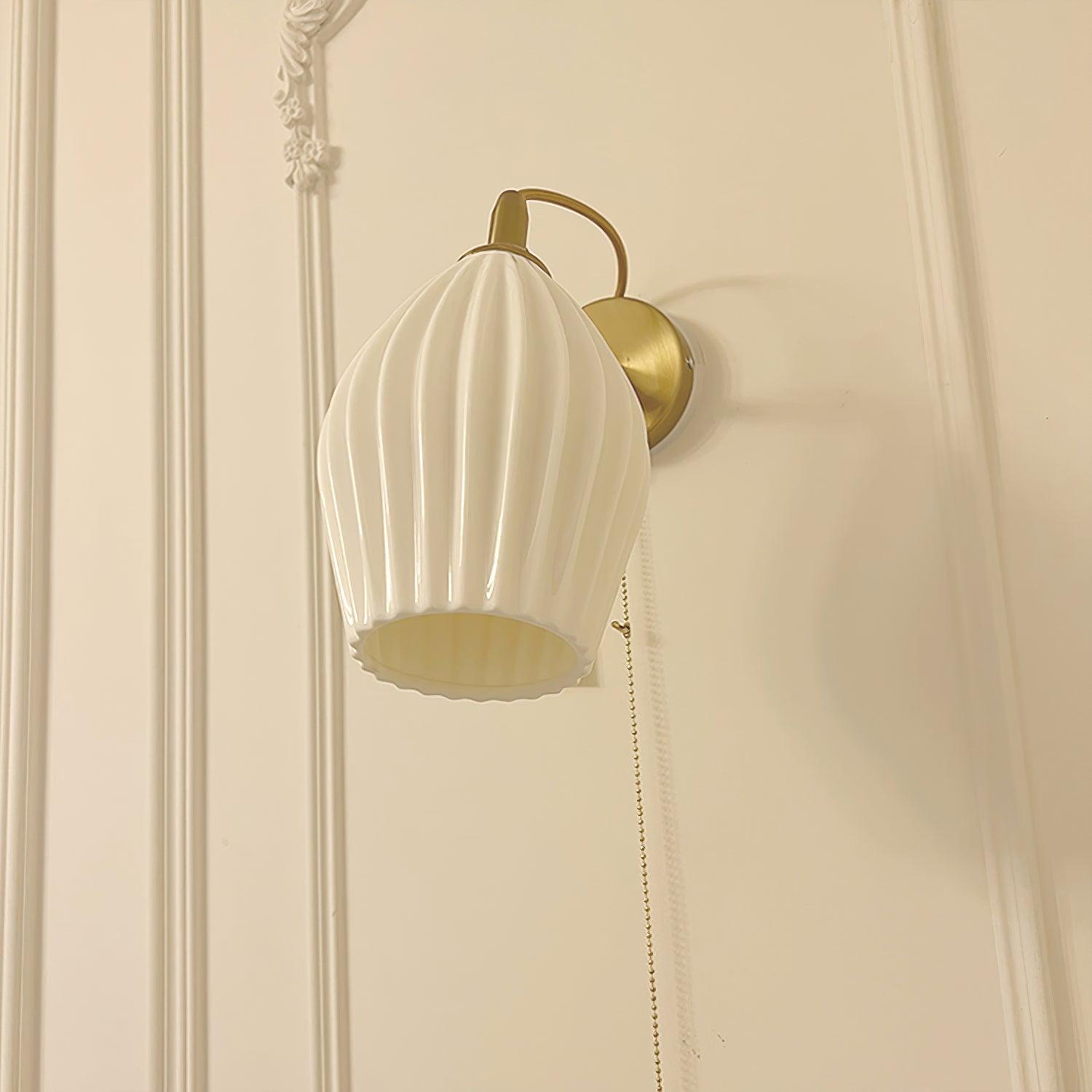 Zotalisra Modern Minimalist Ribbed Ceramic Wall light-Neutral Decor