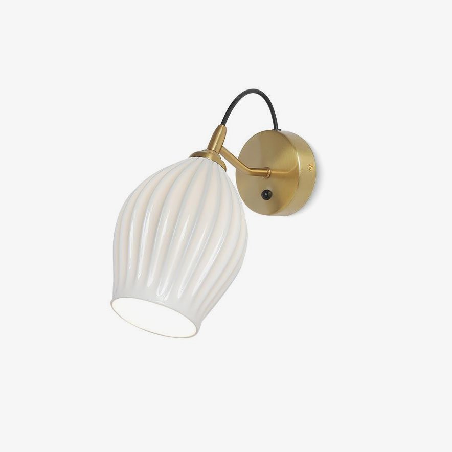 Zotalisra Modern Minimalist Ribbed Ceramic Wall light-Neutral Decor