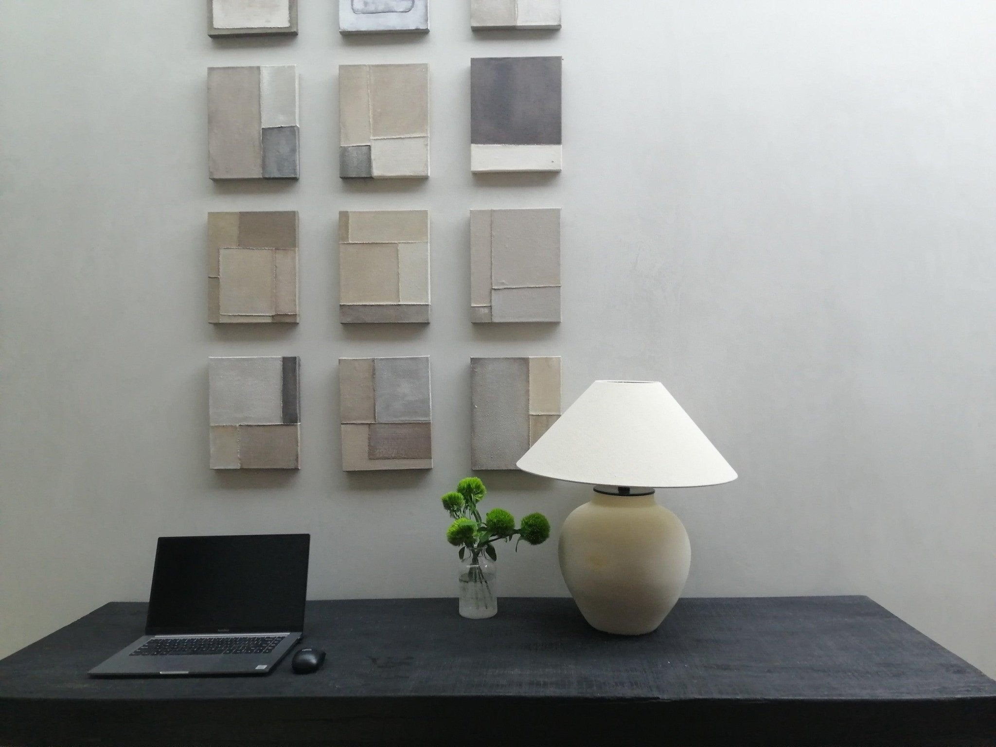 Lumian Fabric Ceramic Rustic Table Lamp-Neutral Decor