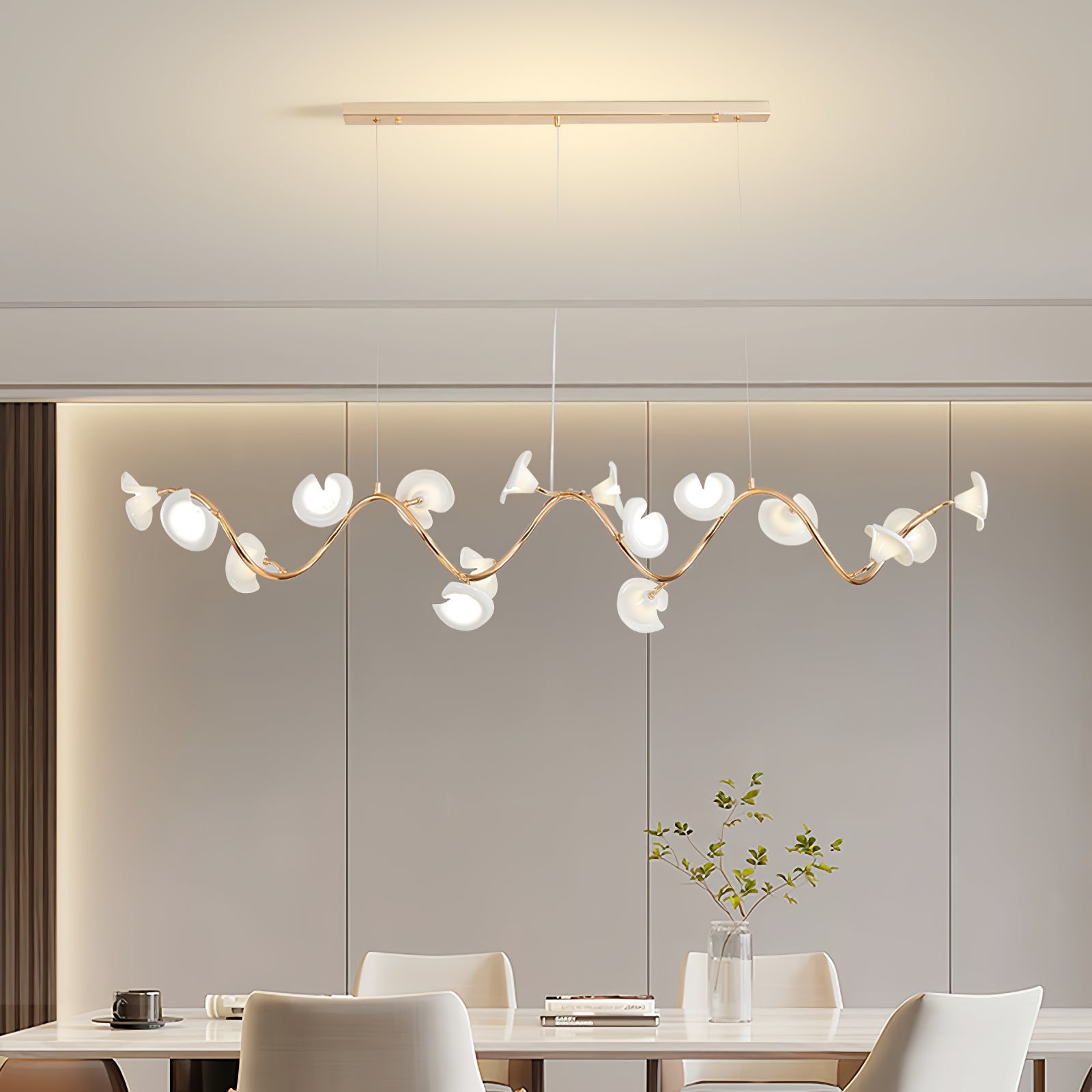 Covlen Chandelier Blossom Branch Elegant-Neutral Decor