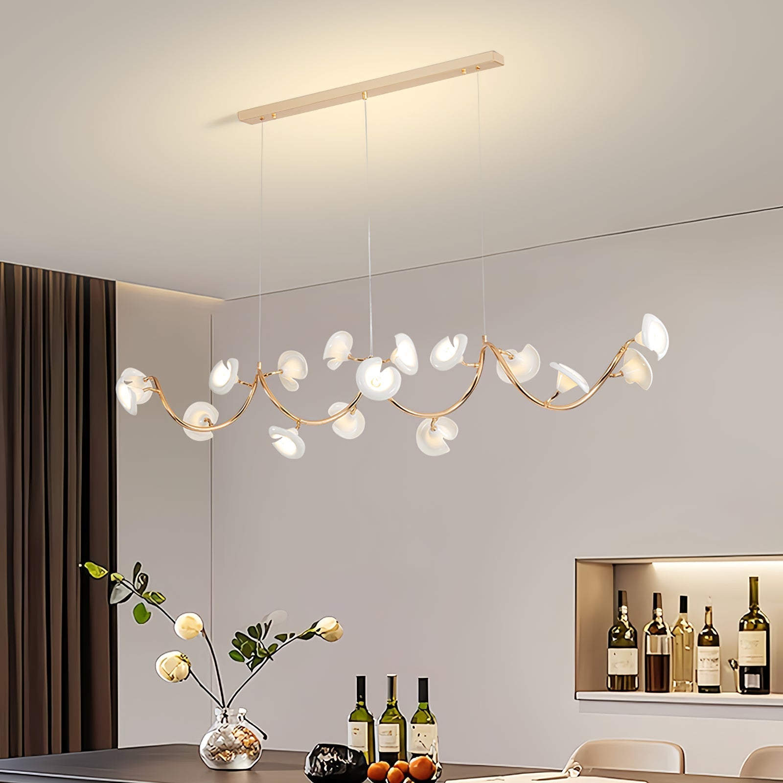 Covlen Chandelier Blossom Branch Elegant-Neutral Decor