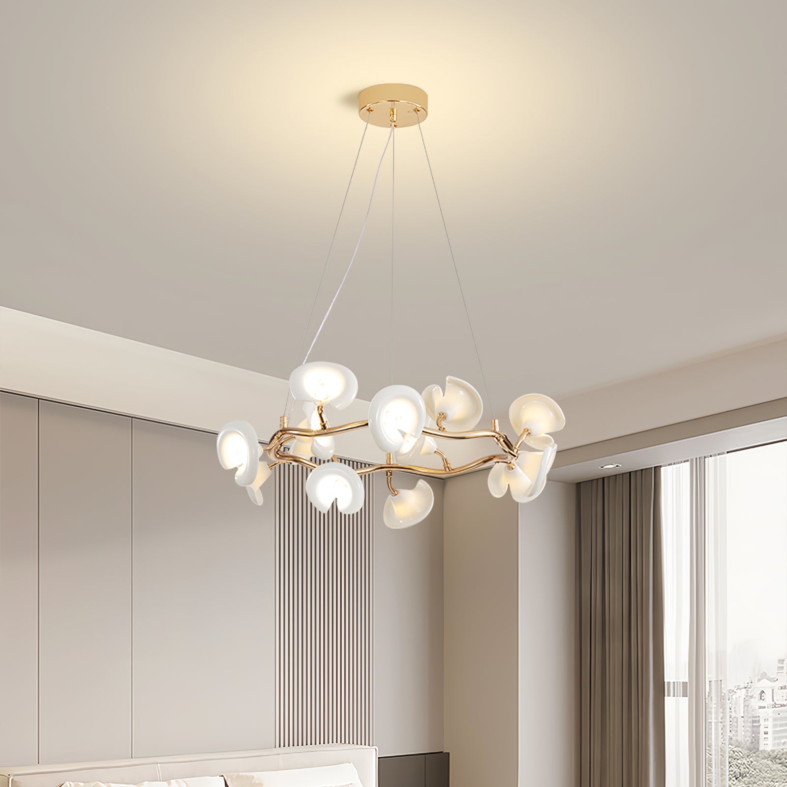 Covlen Chandelier Blossom Branch Elegant-Neutral Decor