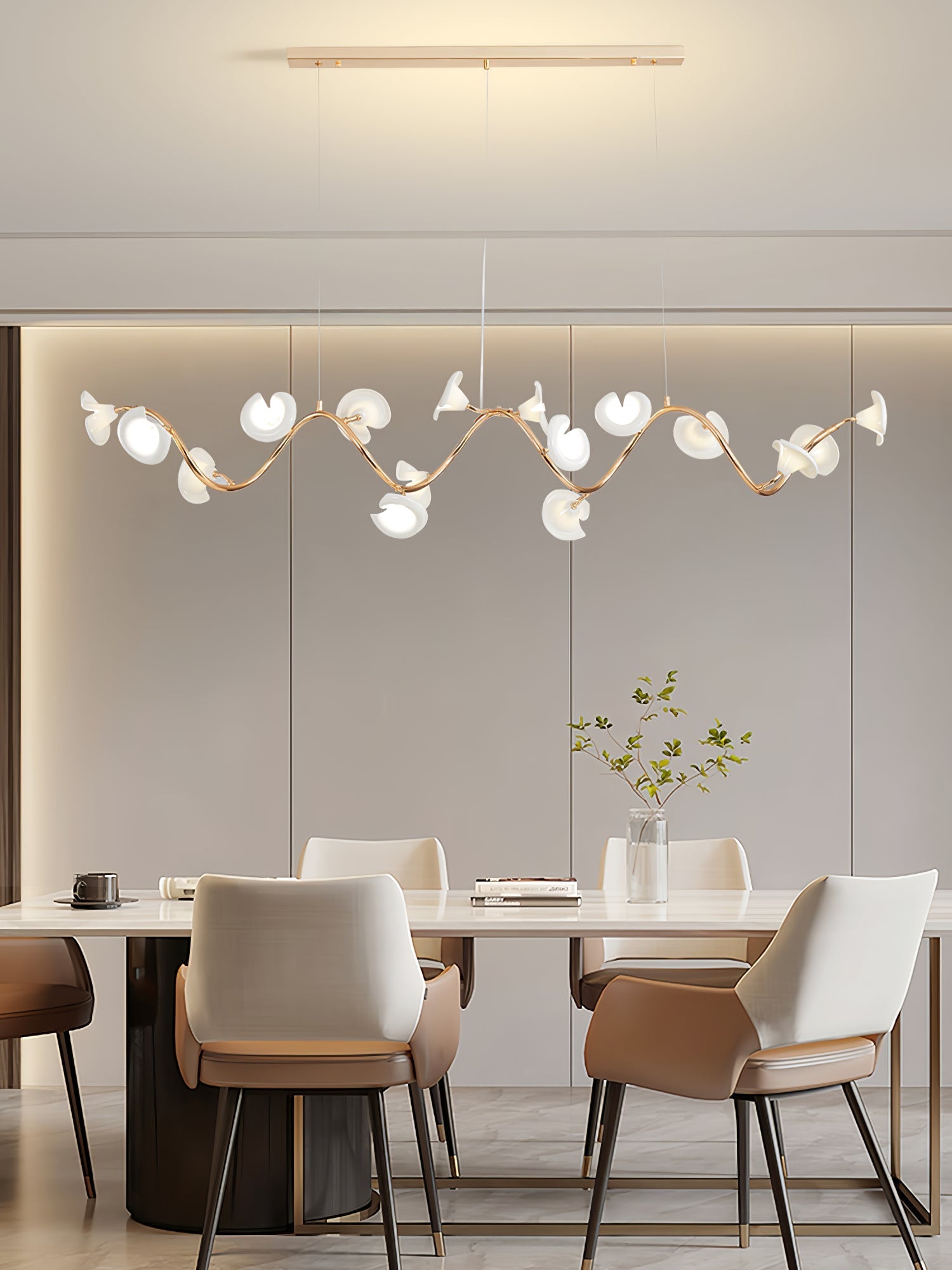 Covlen Chandelier Blossom Branch Elegant-Neutral Decor