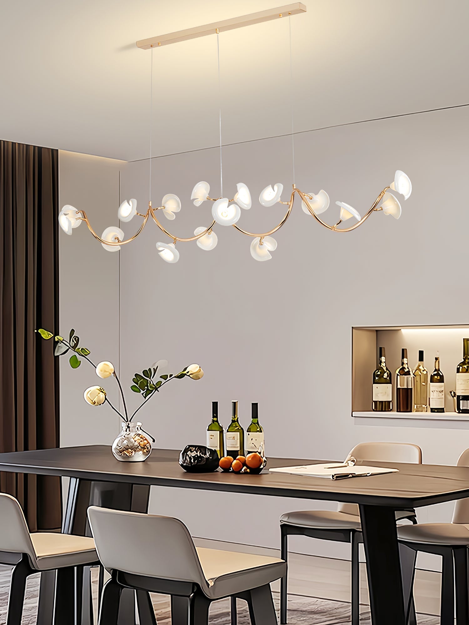 Covlen Chandelier Blossom Branch Elegant-Neutral Decor