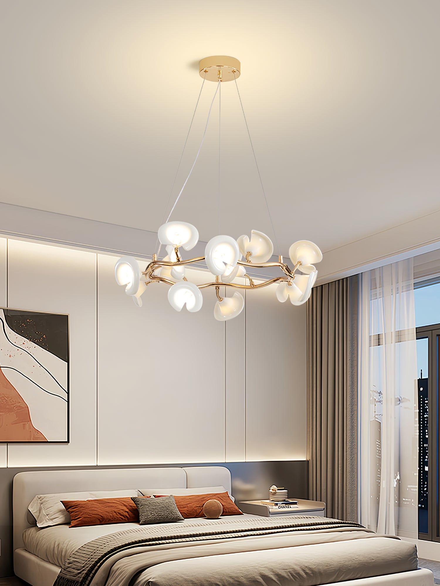 Covlen Chandelier Blossom Branch Elegant-Neutral Decor