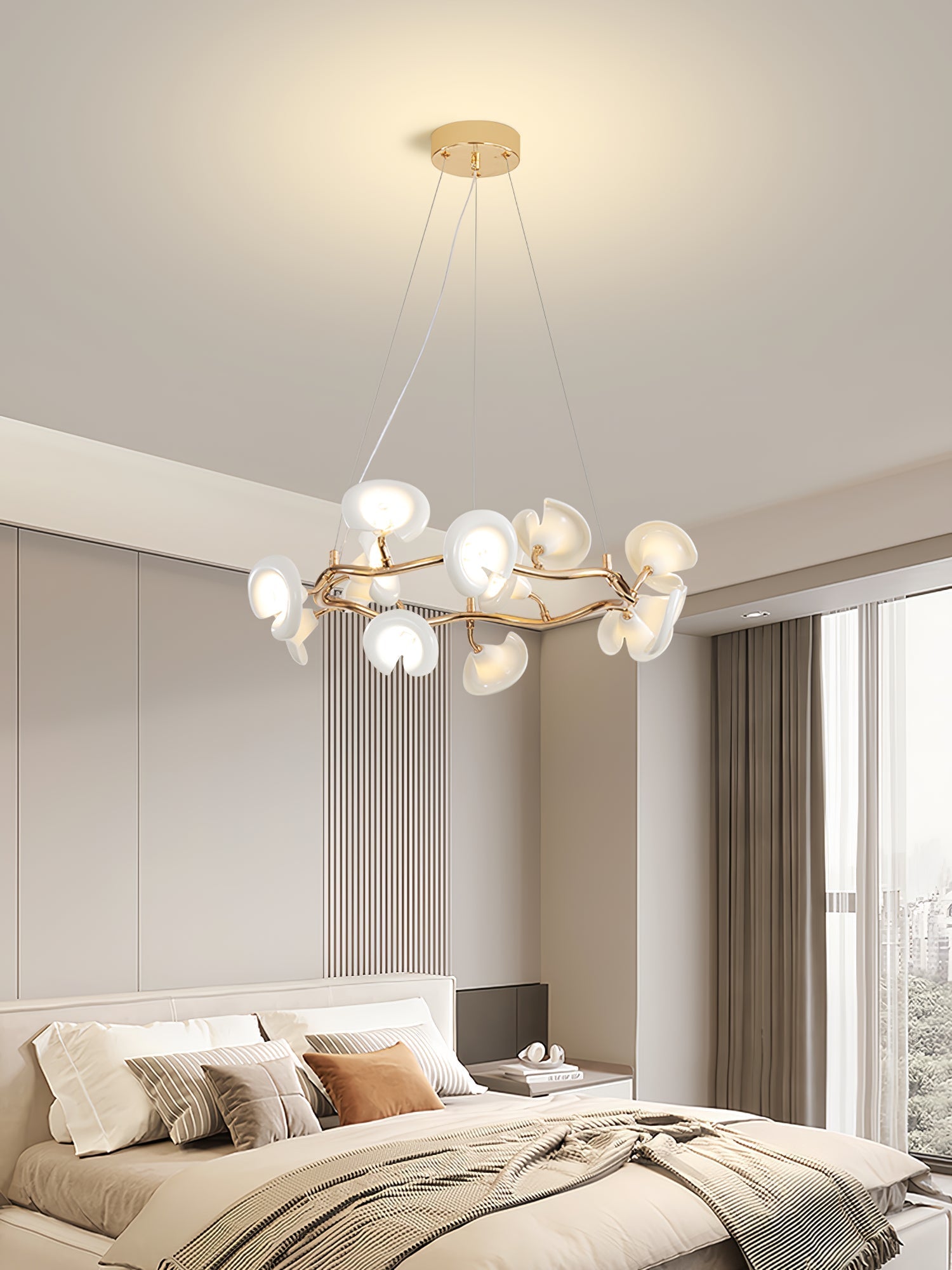 Covlen Chandelier Blossom Branch Elegant-Neutral Decor