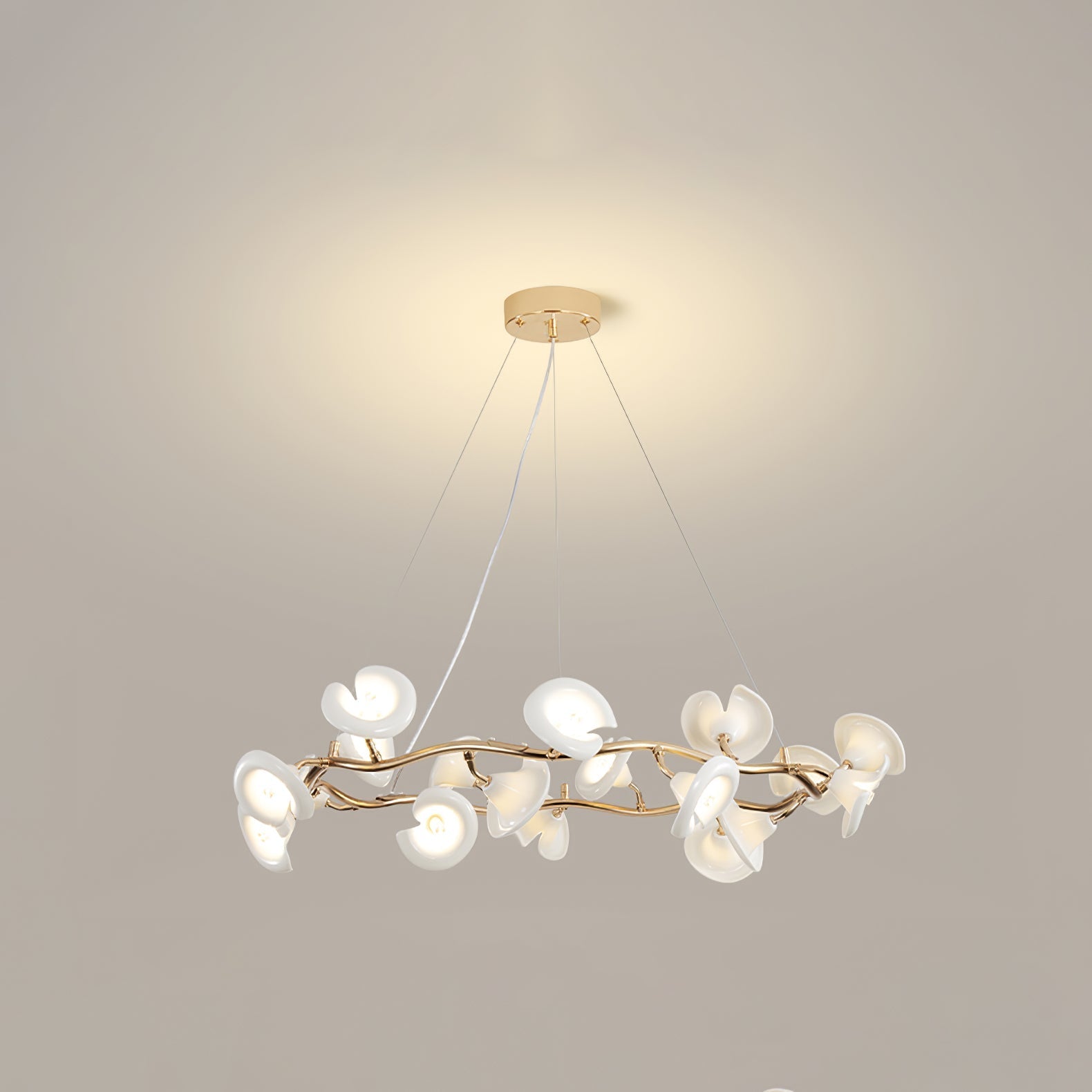 Covlen Chandelier Blossom Branch Elegant-Neutral Decor