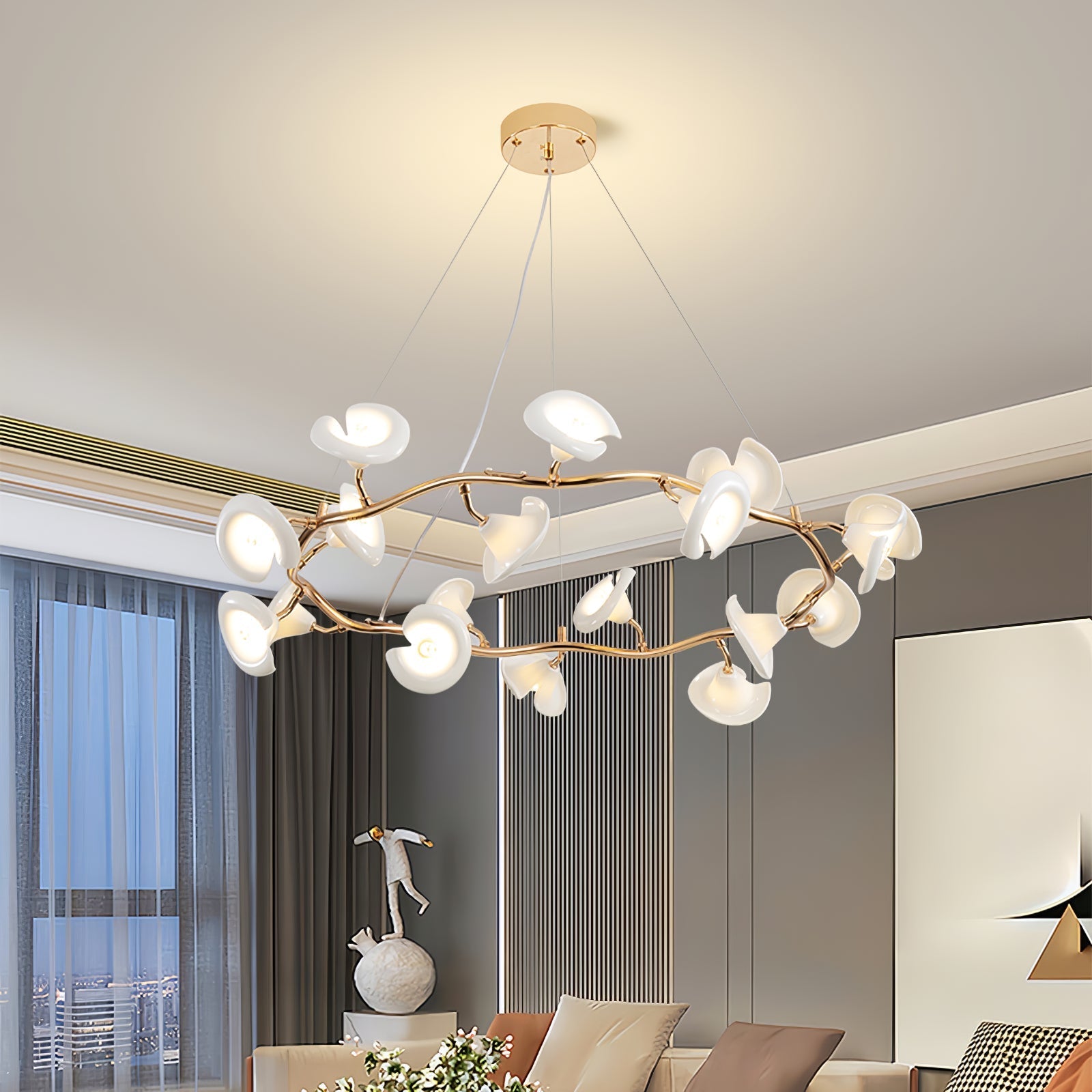Covlen Chandelier Blossom Branch Elegant-Neutral Decor