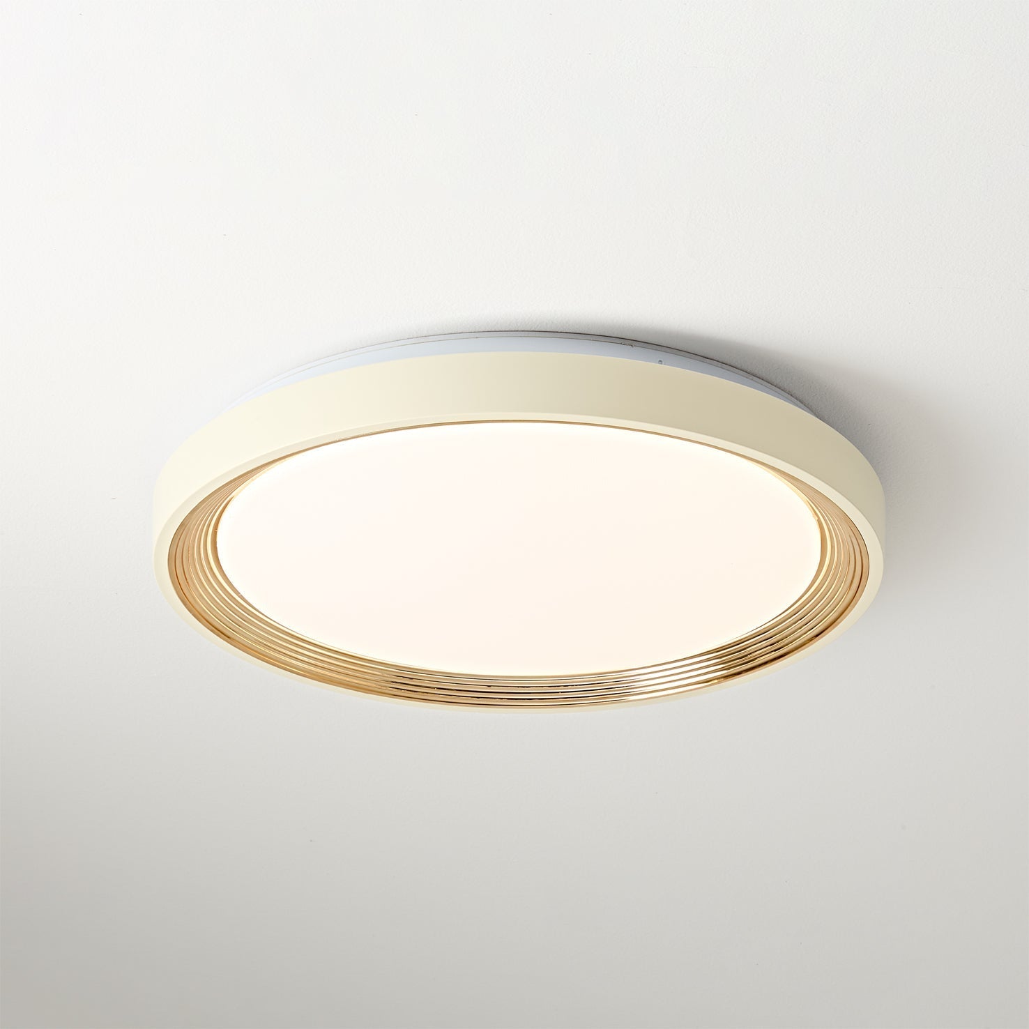 Cerova Ceiling Light installed in a minimalist living room.