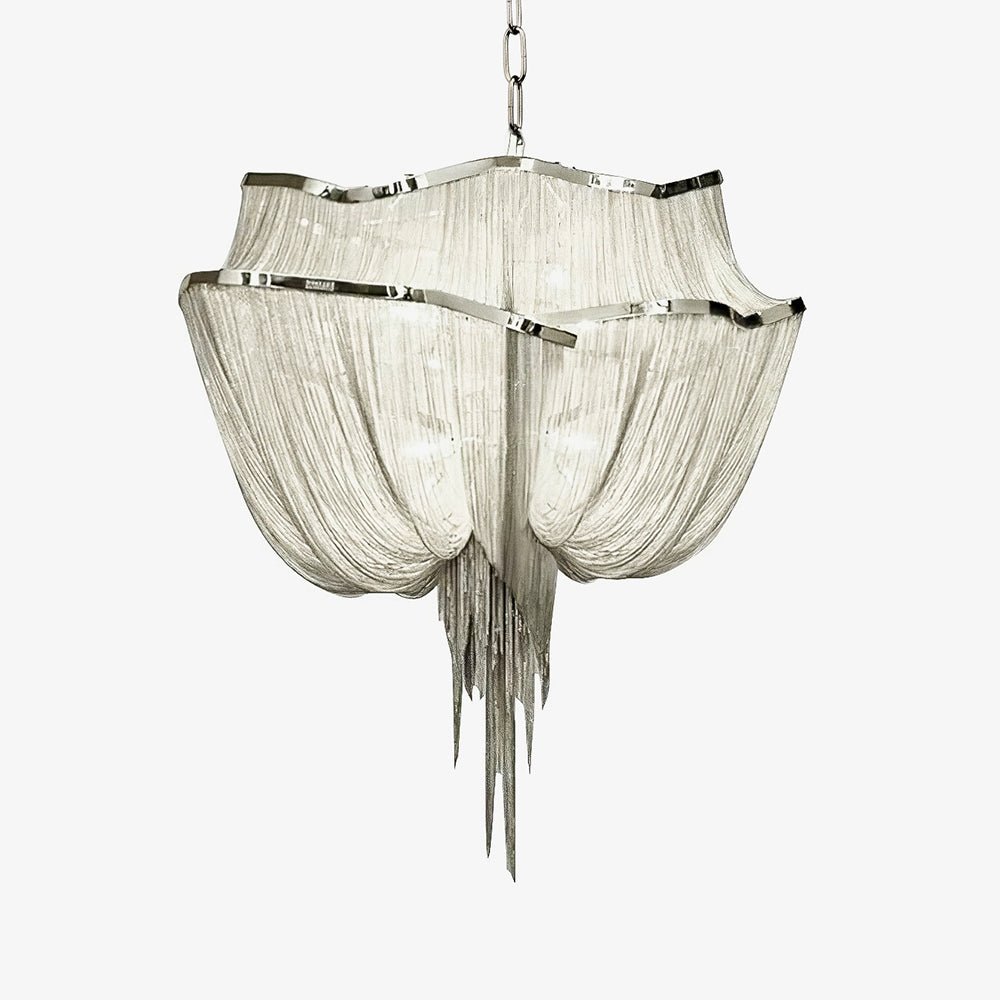 Bluxen Chandelier Aluminum Chains Shimmering Nickel-Neutral Decor